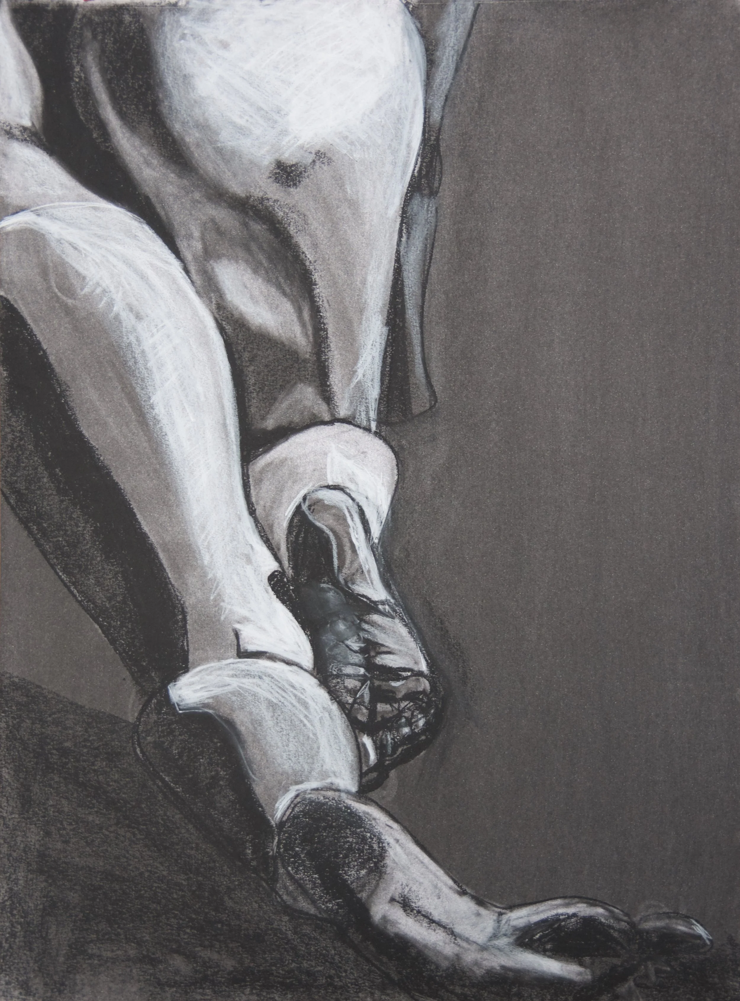 Coil, chalk and charcoal on paper, 18" x 24"