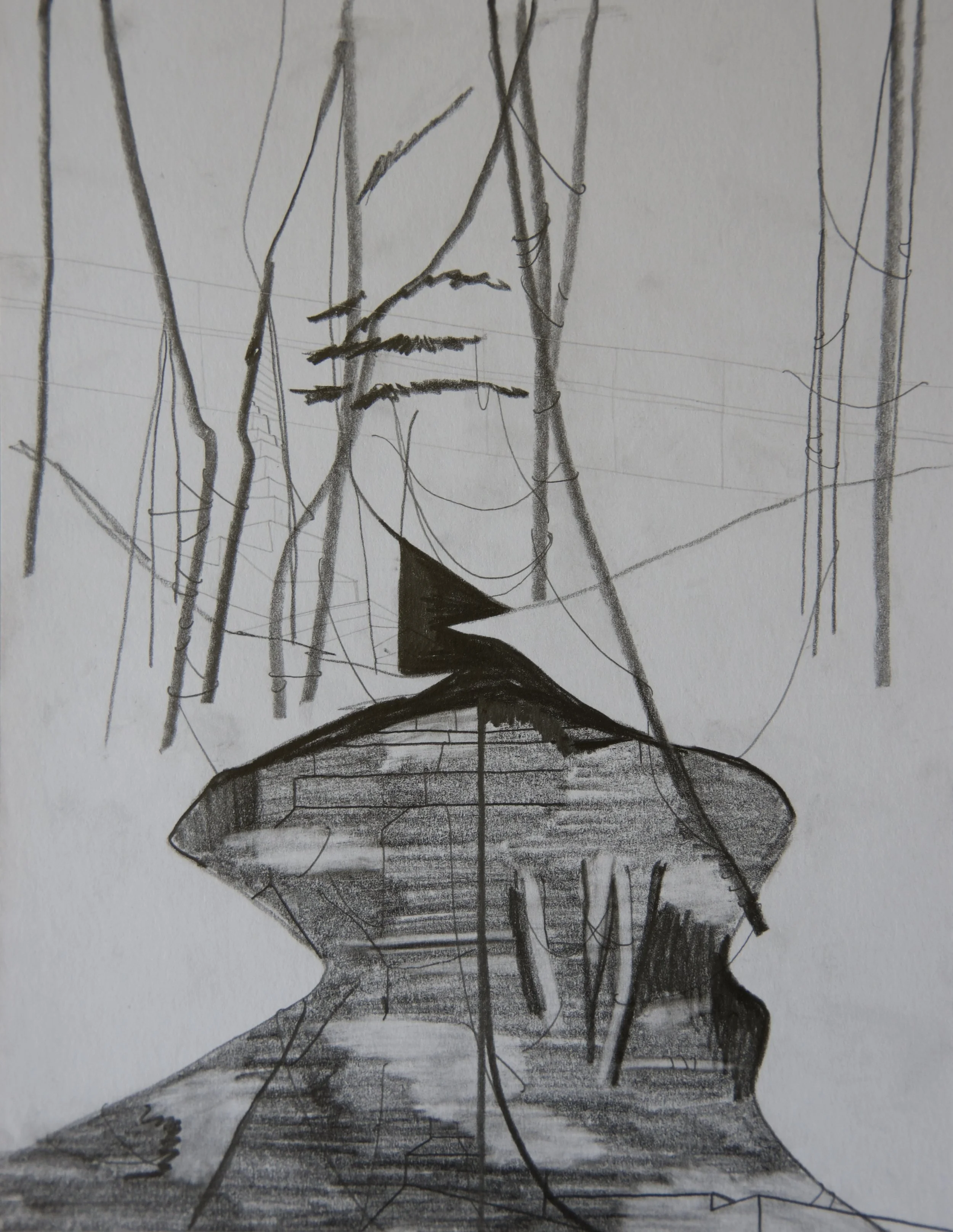Memory Loom, graphite on paper, 8" x 11" SOLD