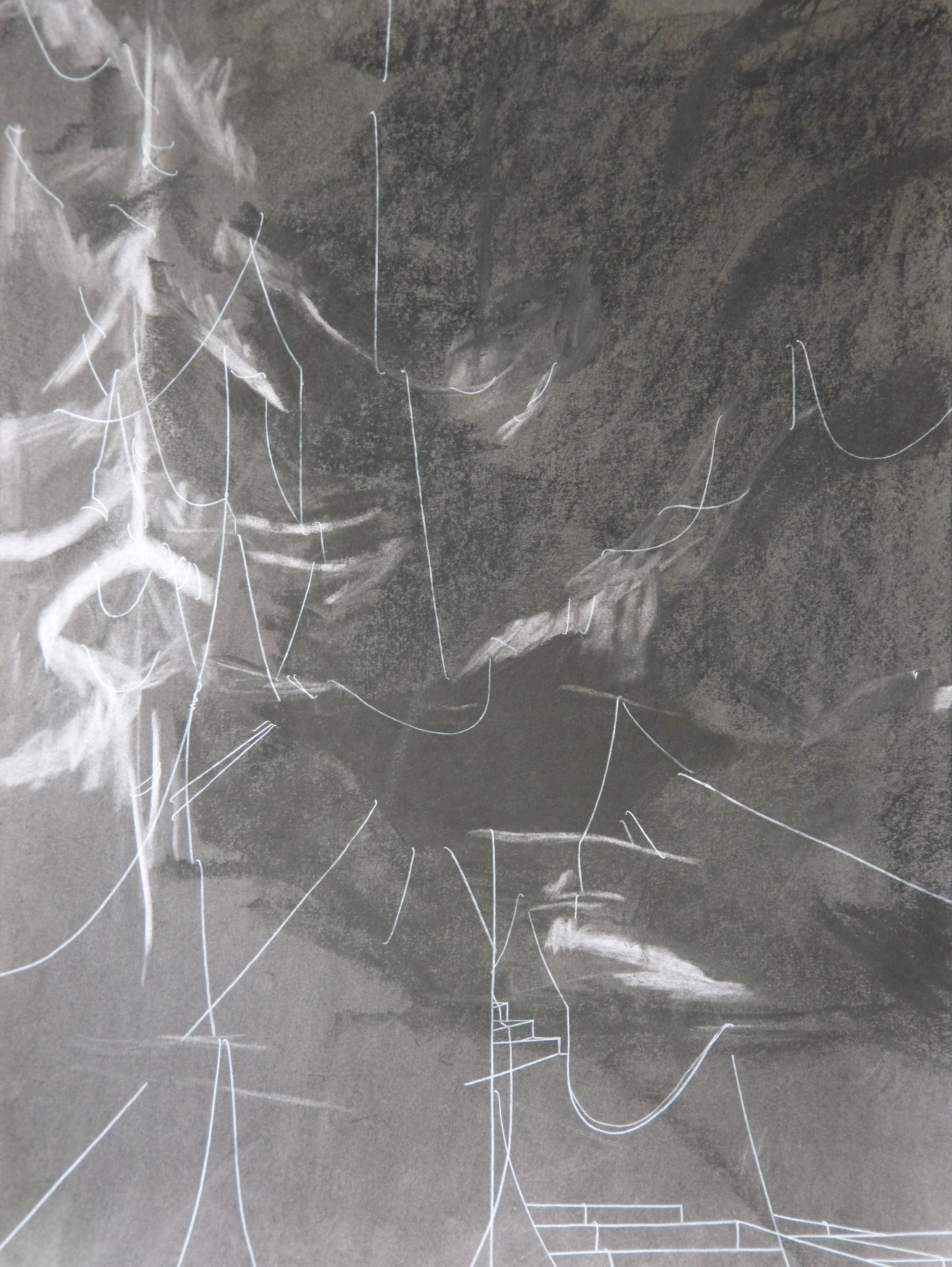 Mouth-like, chalk and charcoal on paper, 18" x 24"