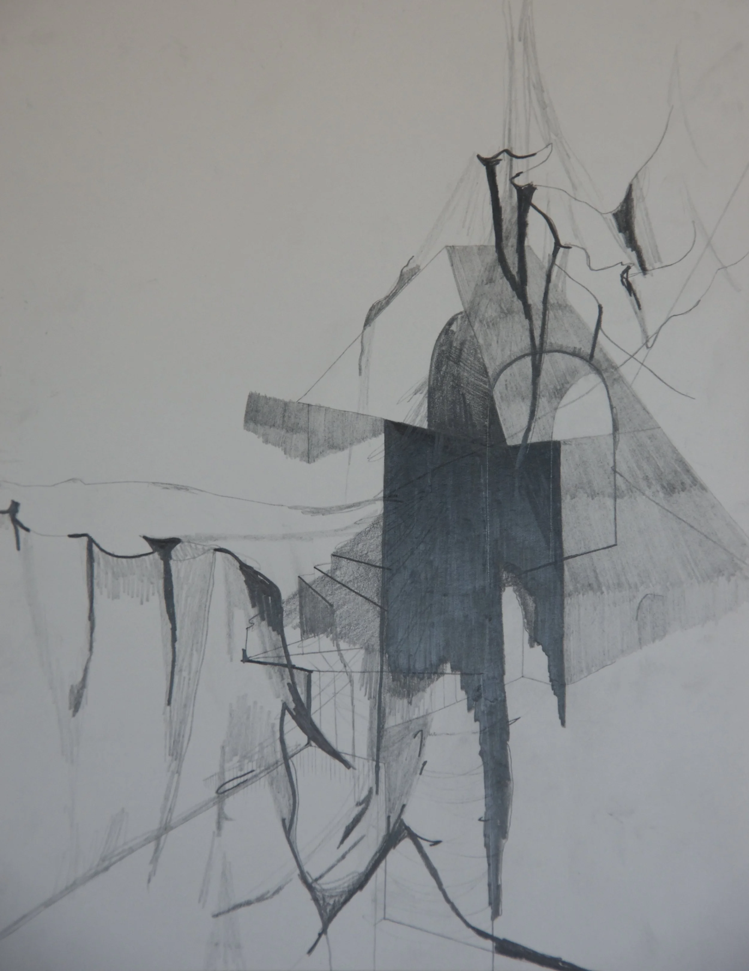 Rock Cut 5, graphite on paper, 8.5" x 11"