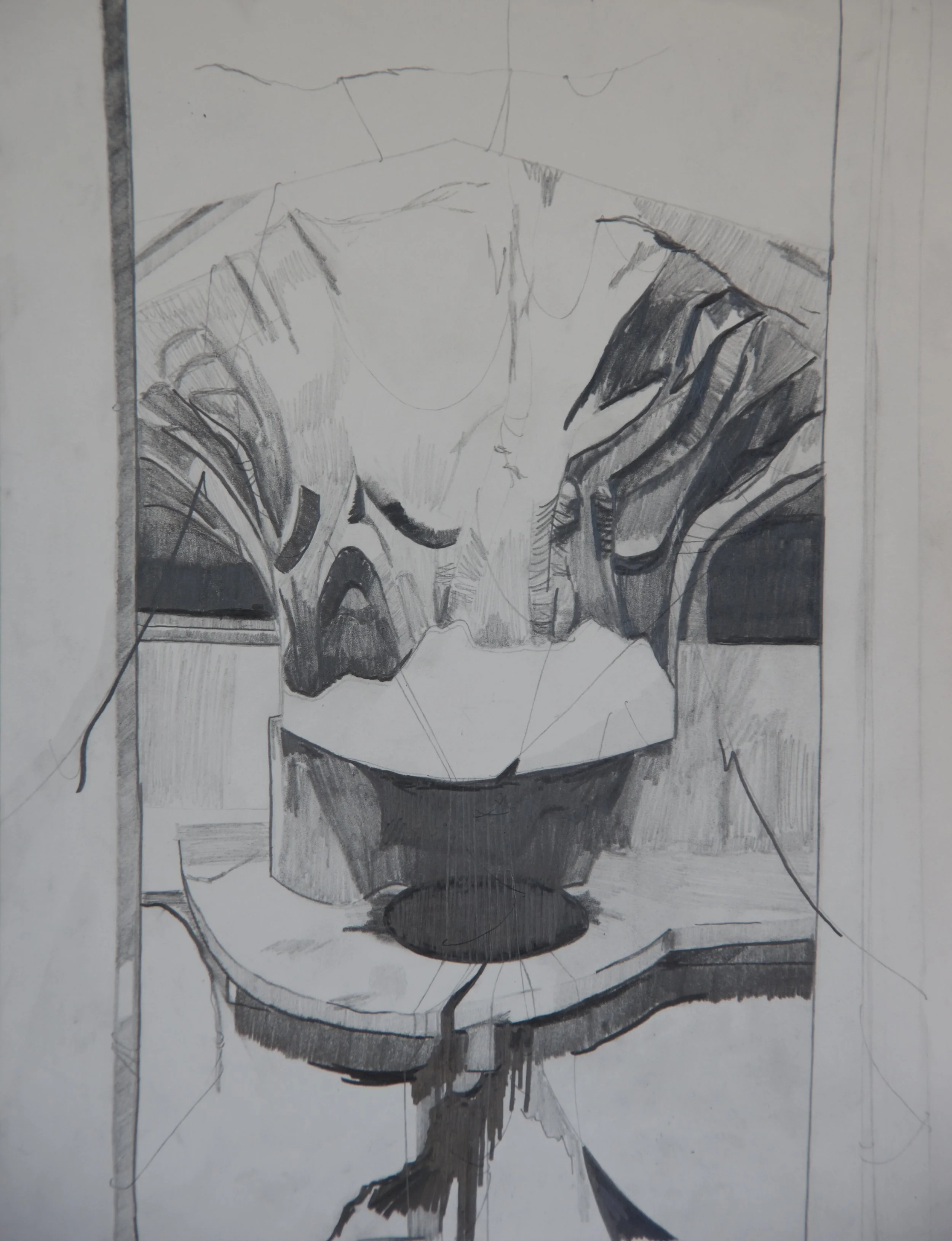 Cosanti 6, graphite on paper, 8.5" x 11" 