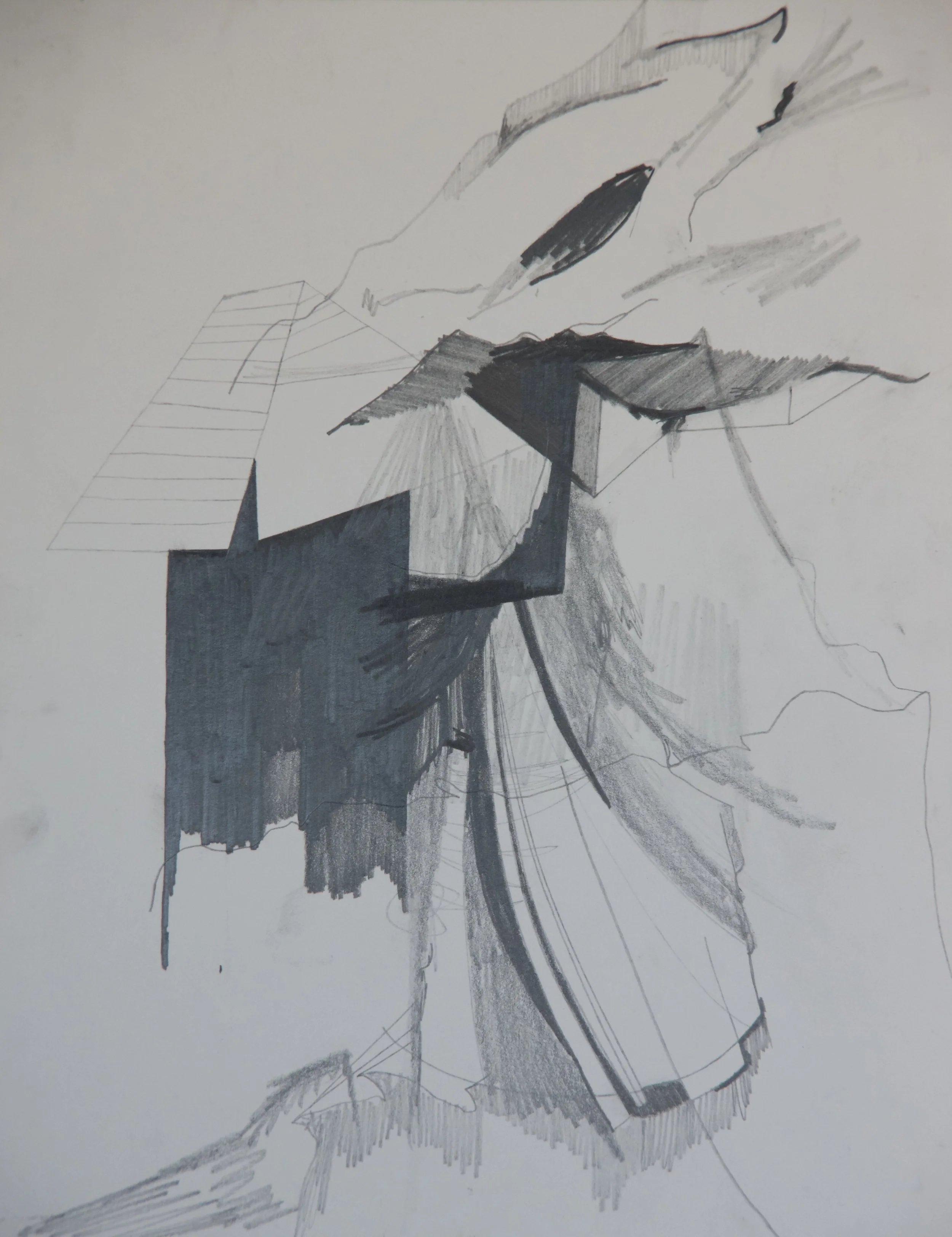 Rock Cut 1, graphite on paper, 8.5" x 11"