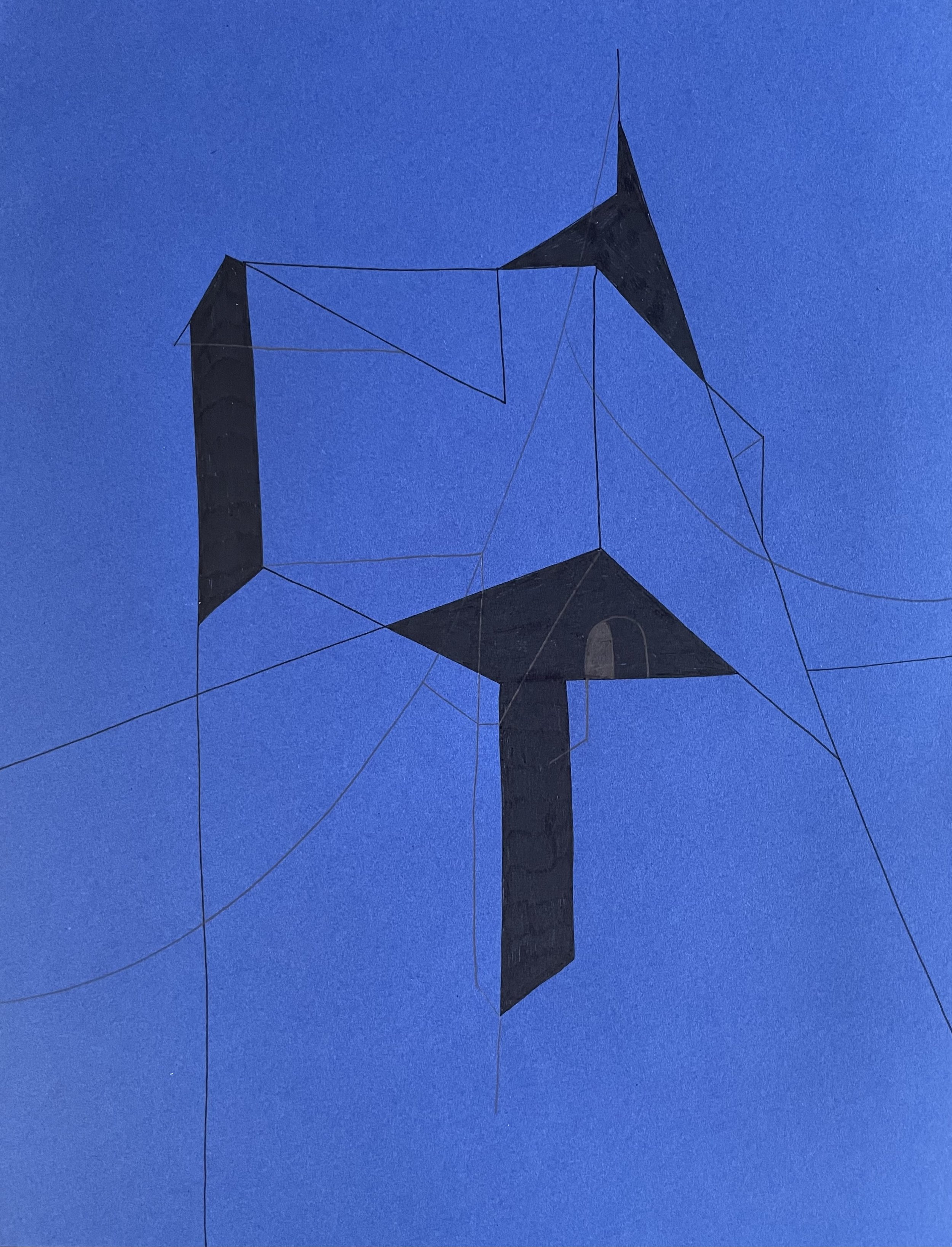 Towers diptych Right, ink on paper, 9" x 11"