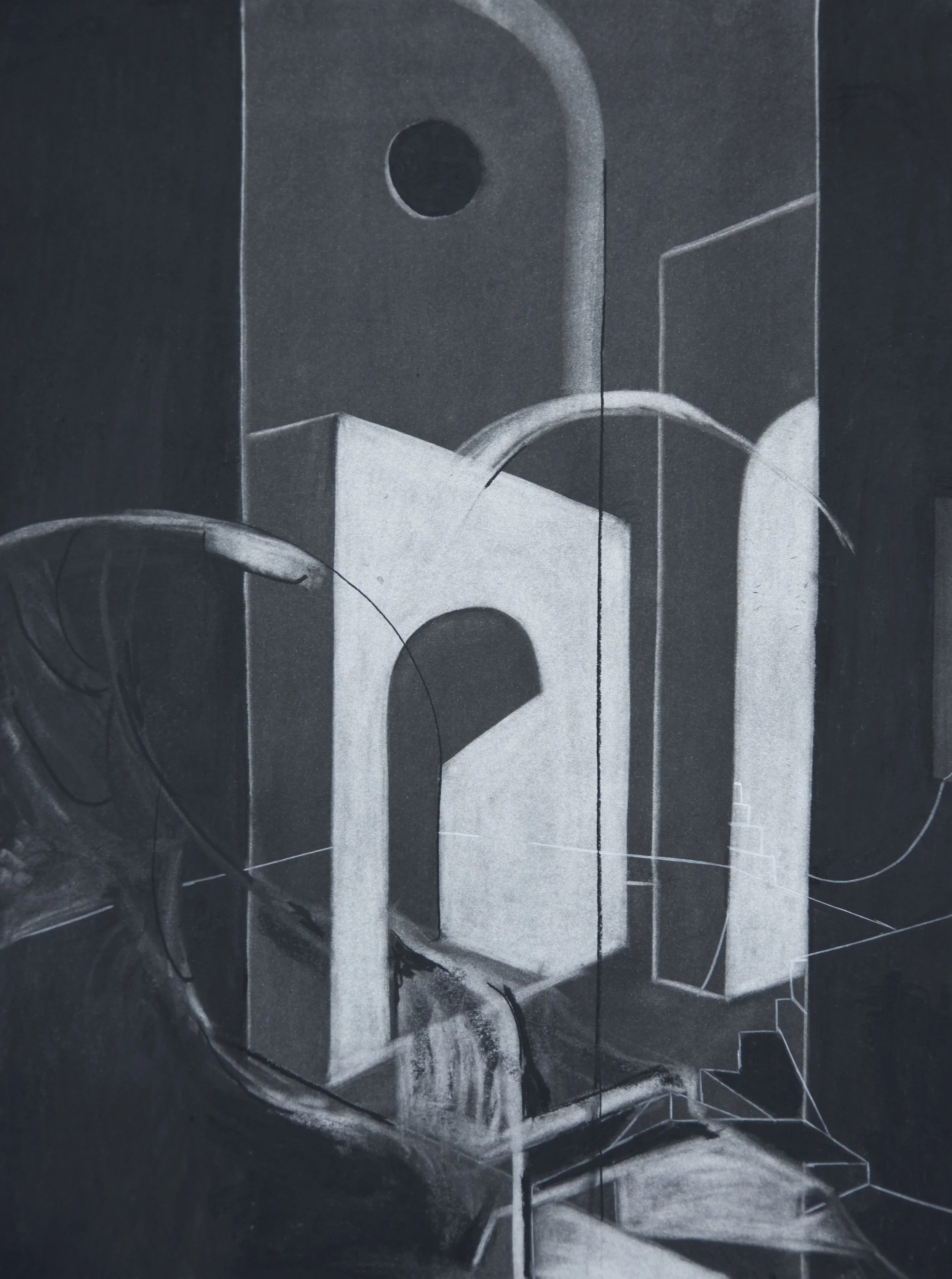 Old Old Animals, chalk and charcoal on paper, 18" x 24"