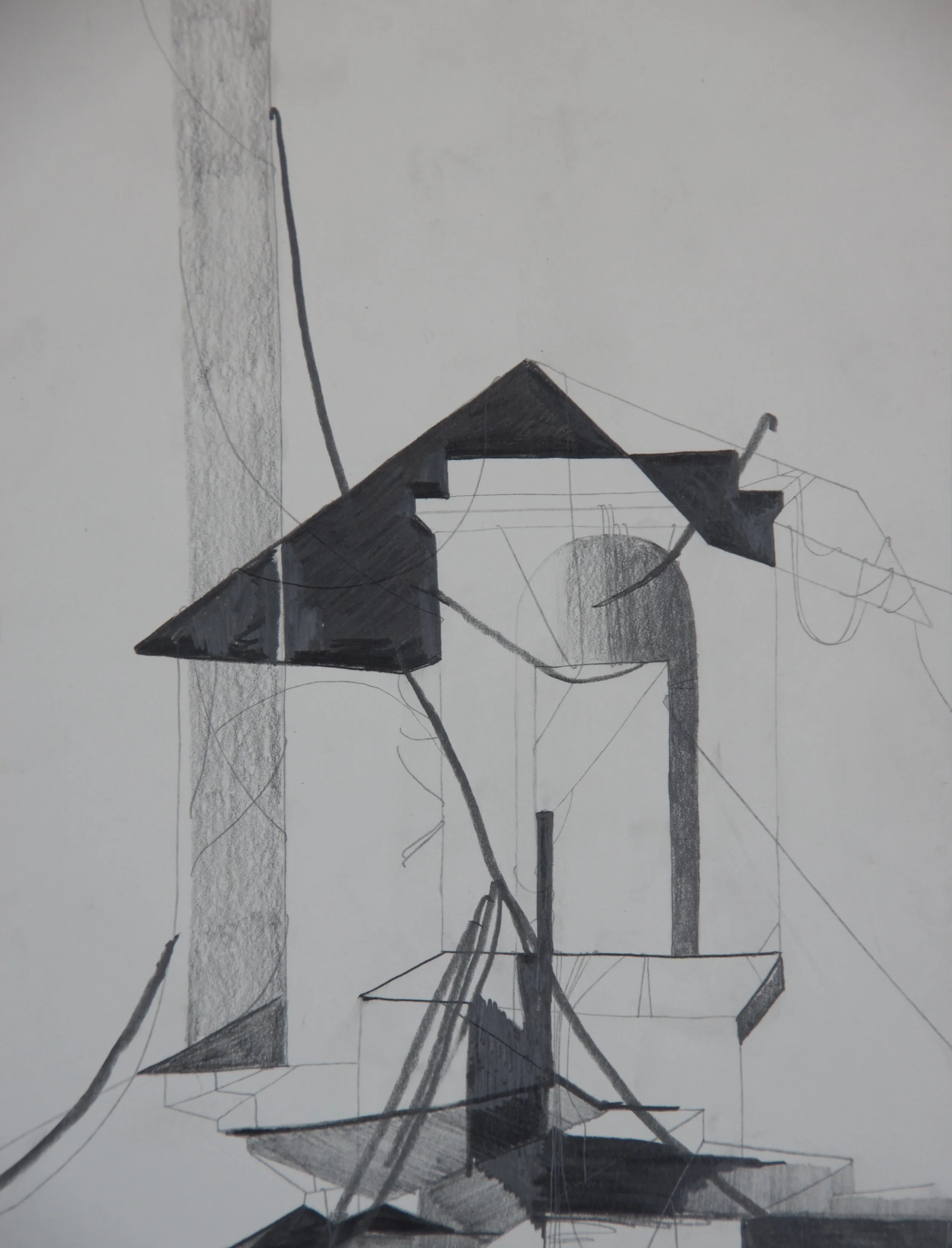 Marble Roof, graphite on paper, 8.5" x 11" 