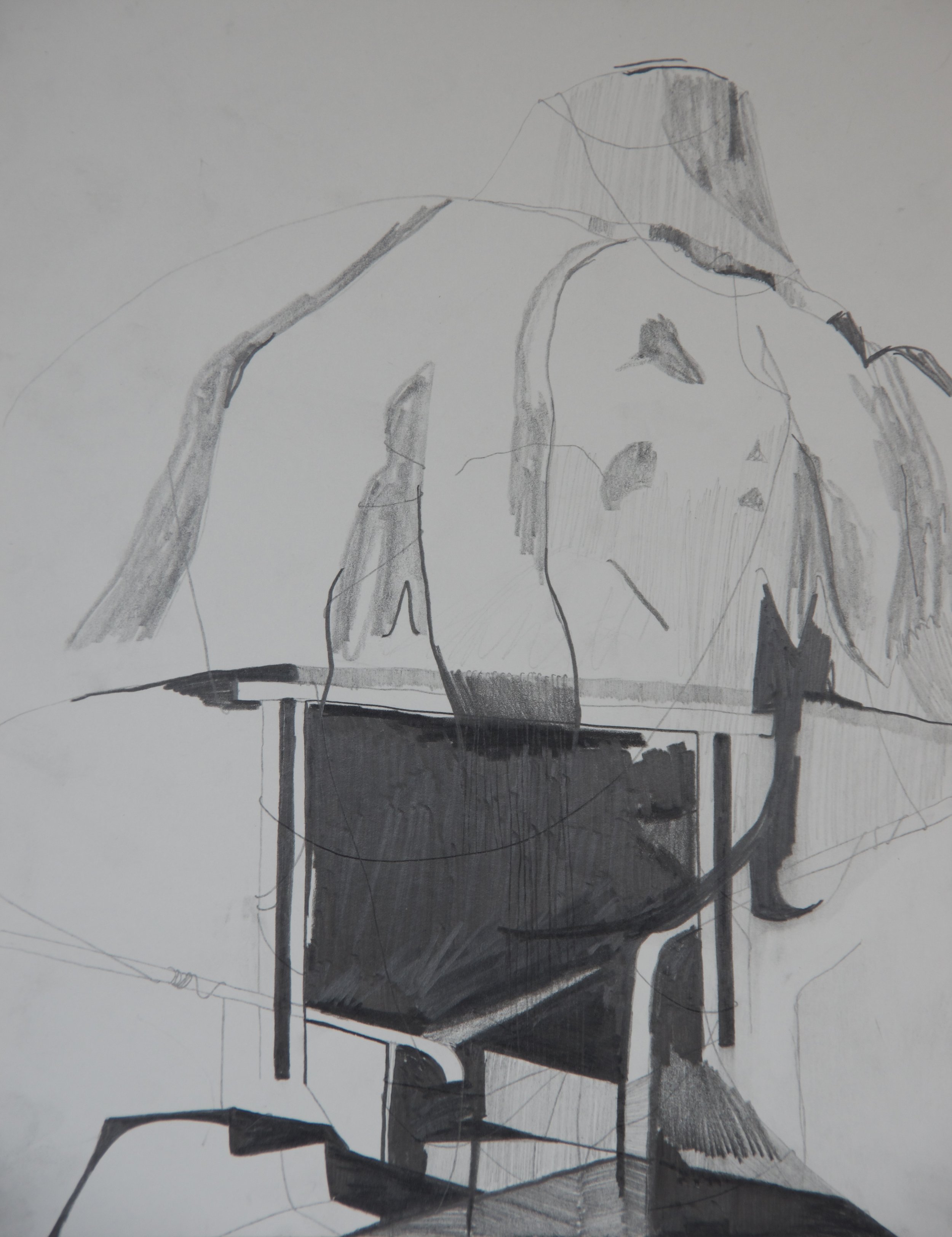 Cosanti 5, graphite on paper, 8.5" x 11" 