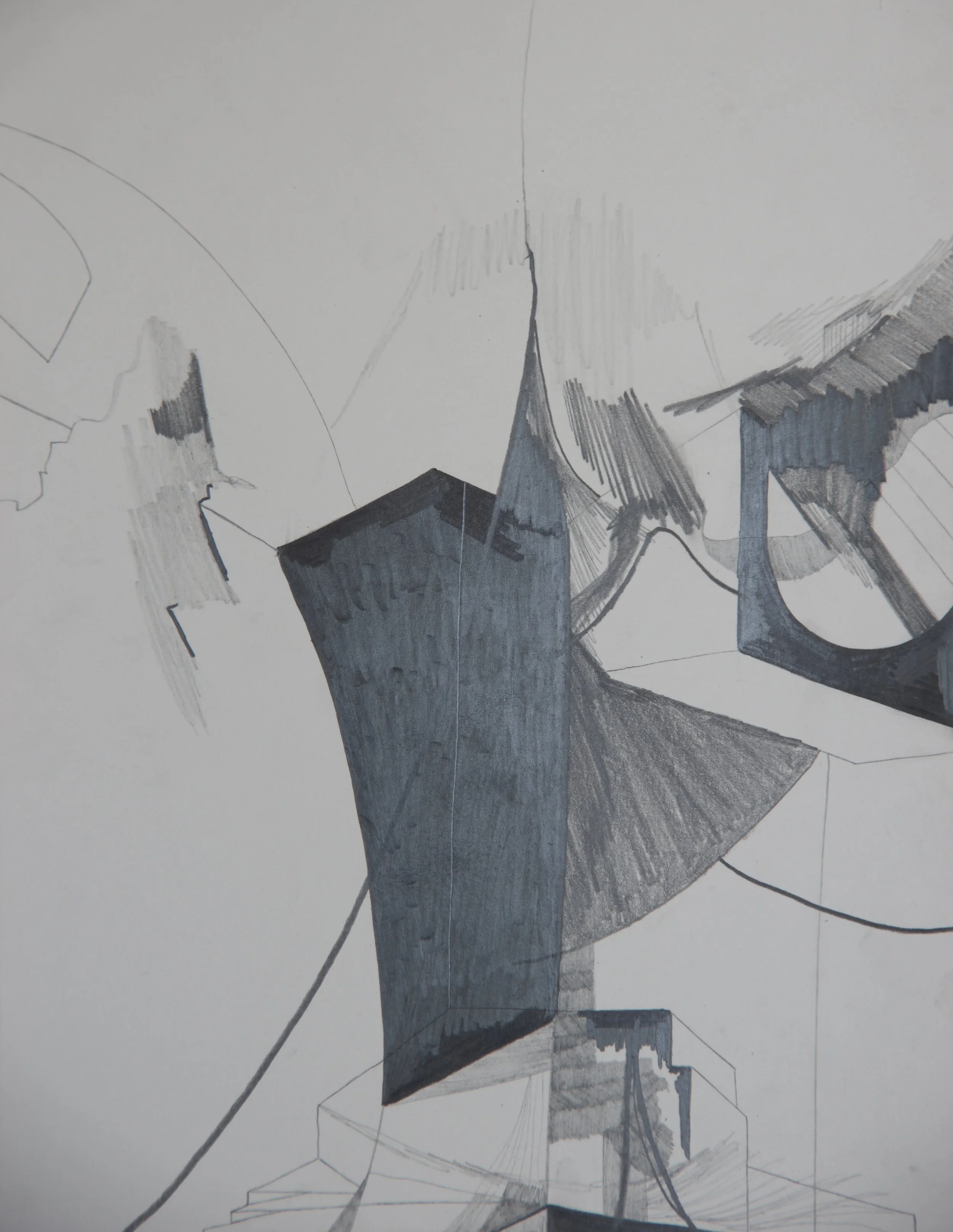 Shadow Shroud 2, graphite on paper, 8.5" x 11"
