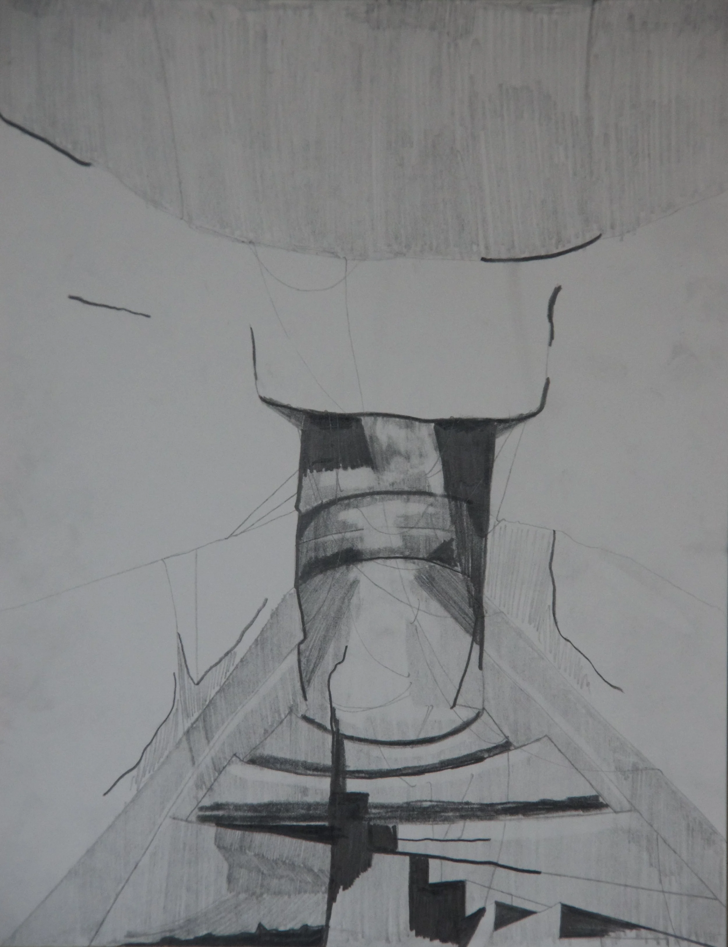 Nuragic Holy Well, graphite on paper, 8.5" x 11"
