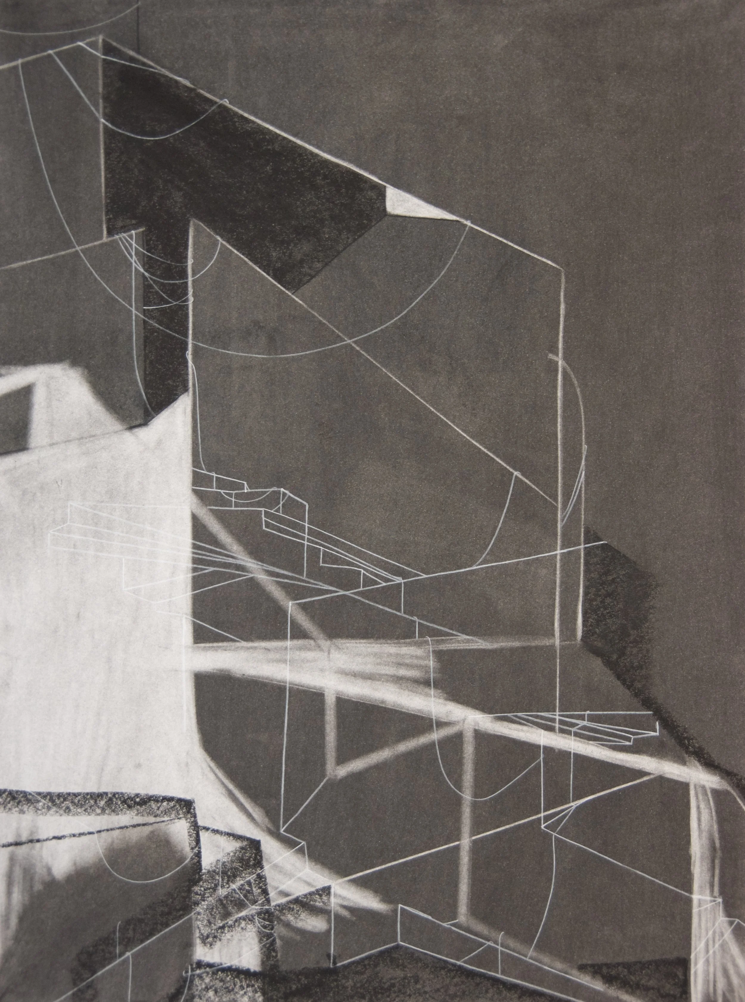 RLVAIR 1, chalk and charcoal on paper, 18" x 24"