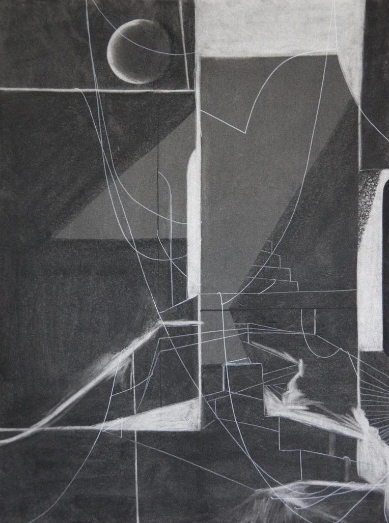 Slacken, chalk and charcoal on paper, 18" x 24"