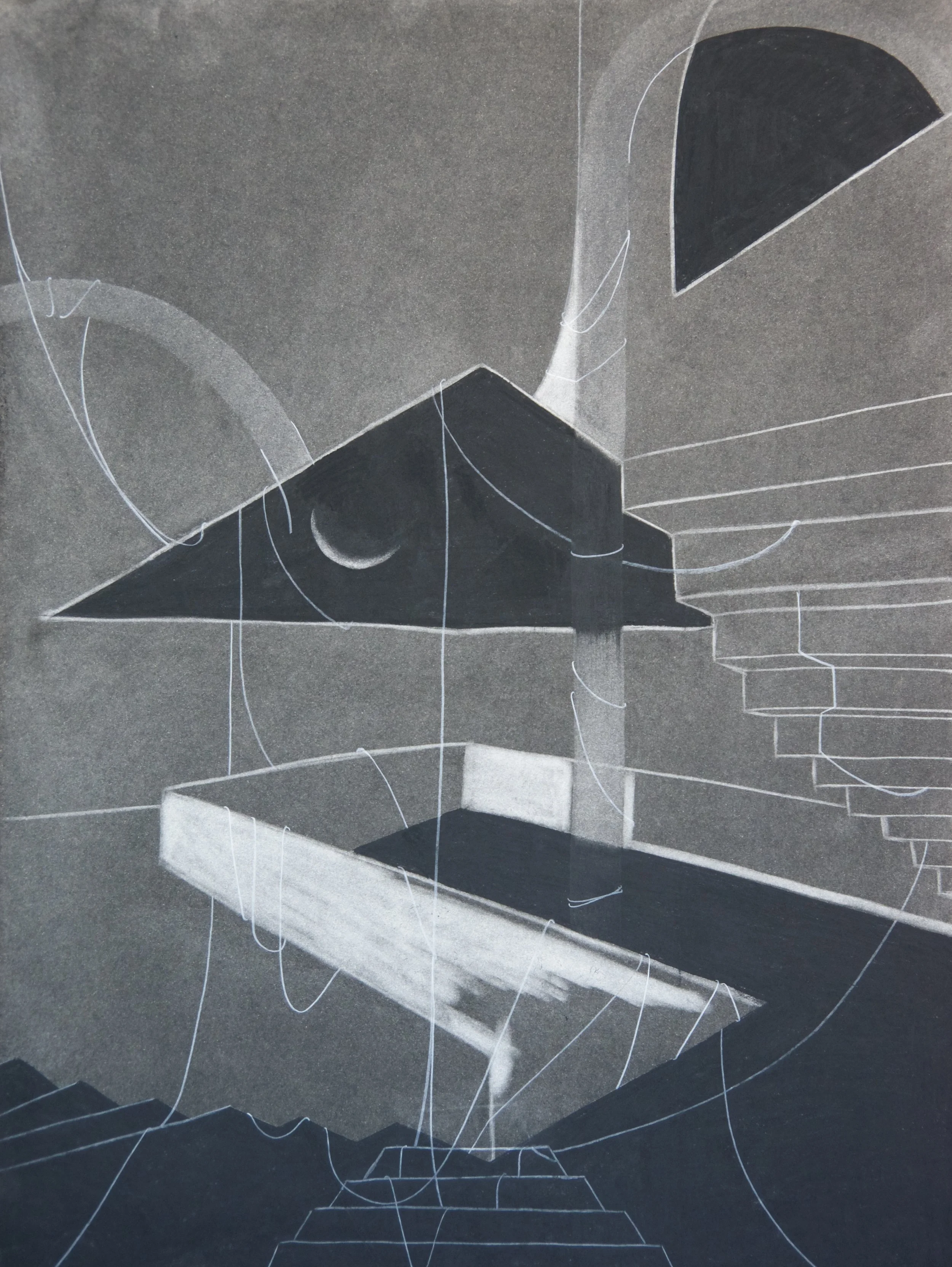 Ornament, chalk and charcoal on paper, 18" x 24"