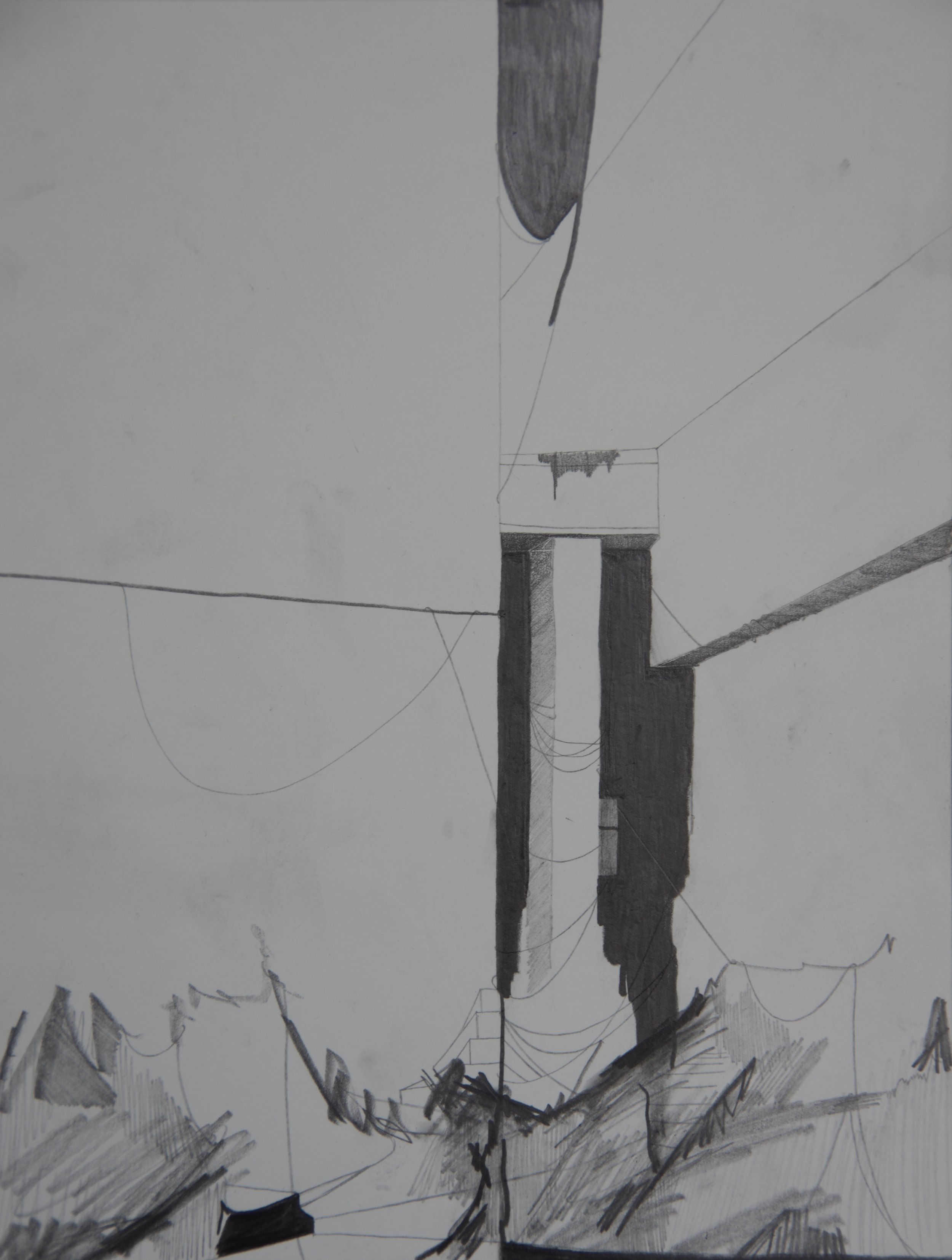 Met Life 1, graphite on paper, 8.5" x 11" 