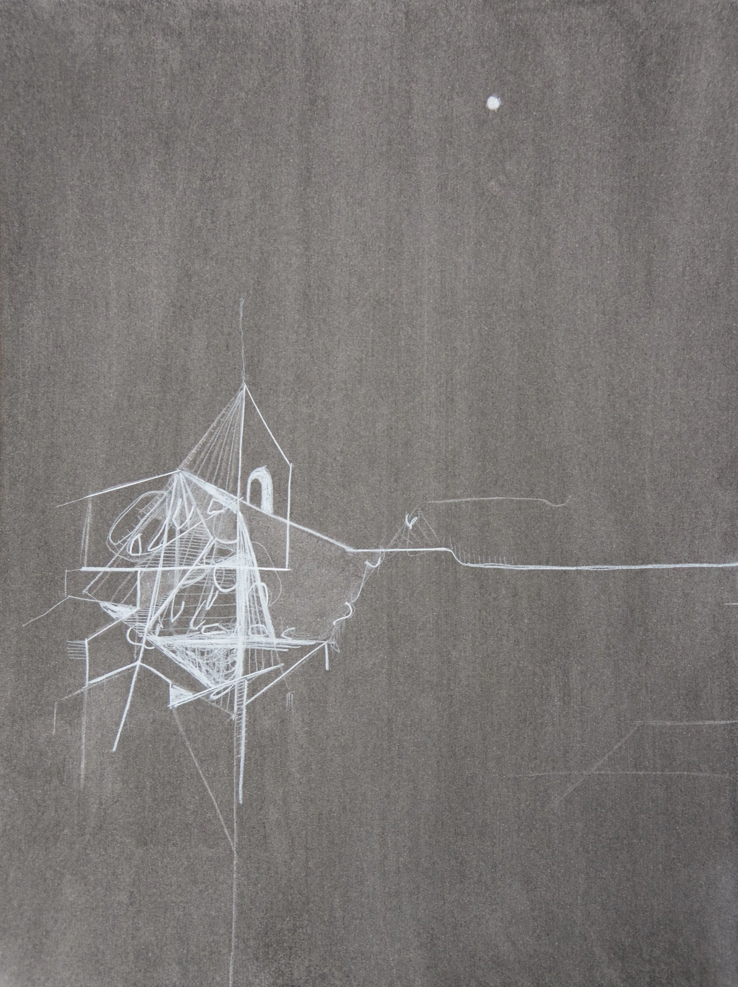 Sinew diptych Left, chalk and charcoal on paper, 18" x 24"