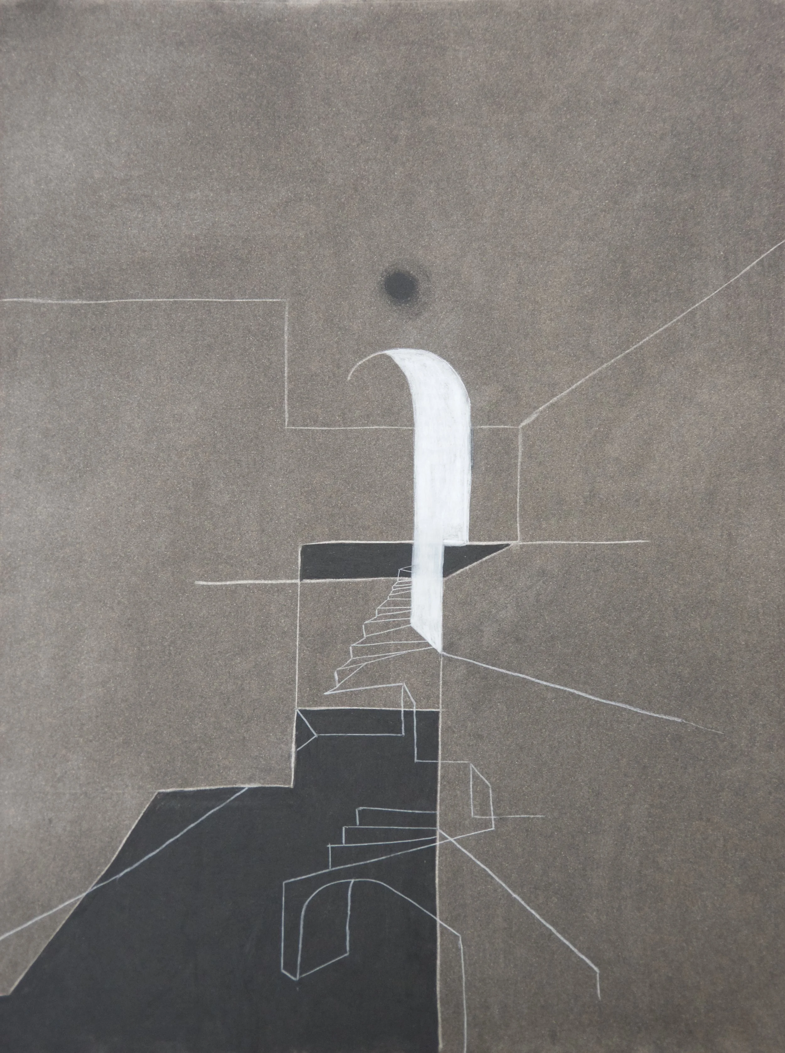 Rooms 3, chalk and charcoal on paper, 18" x 24"