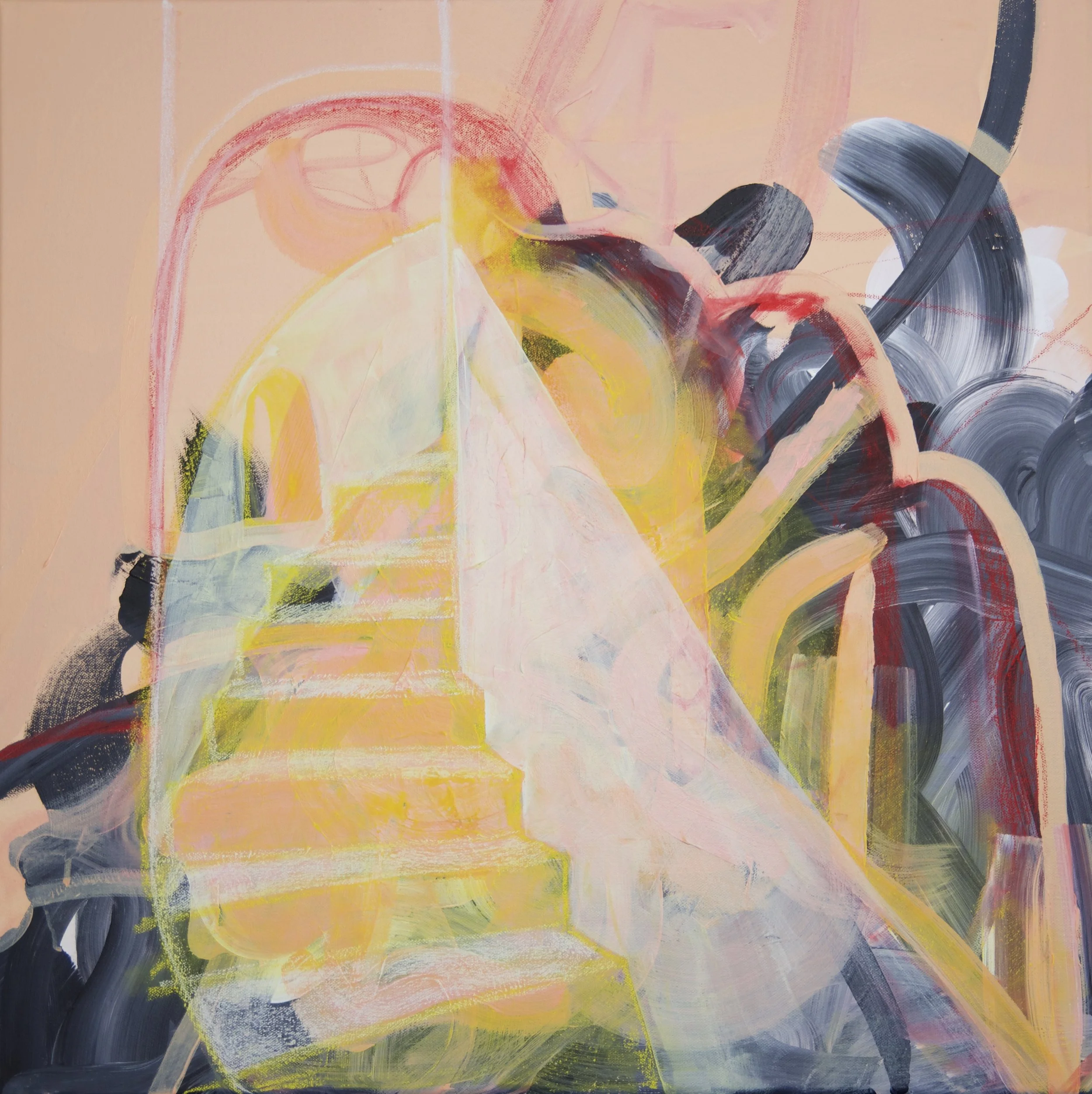Climb, mixed media on canvas, 24" x 24"