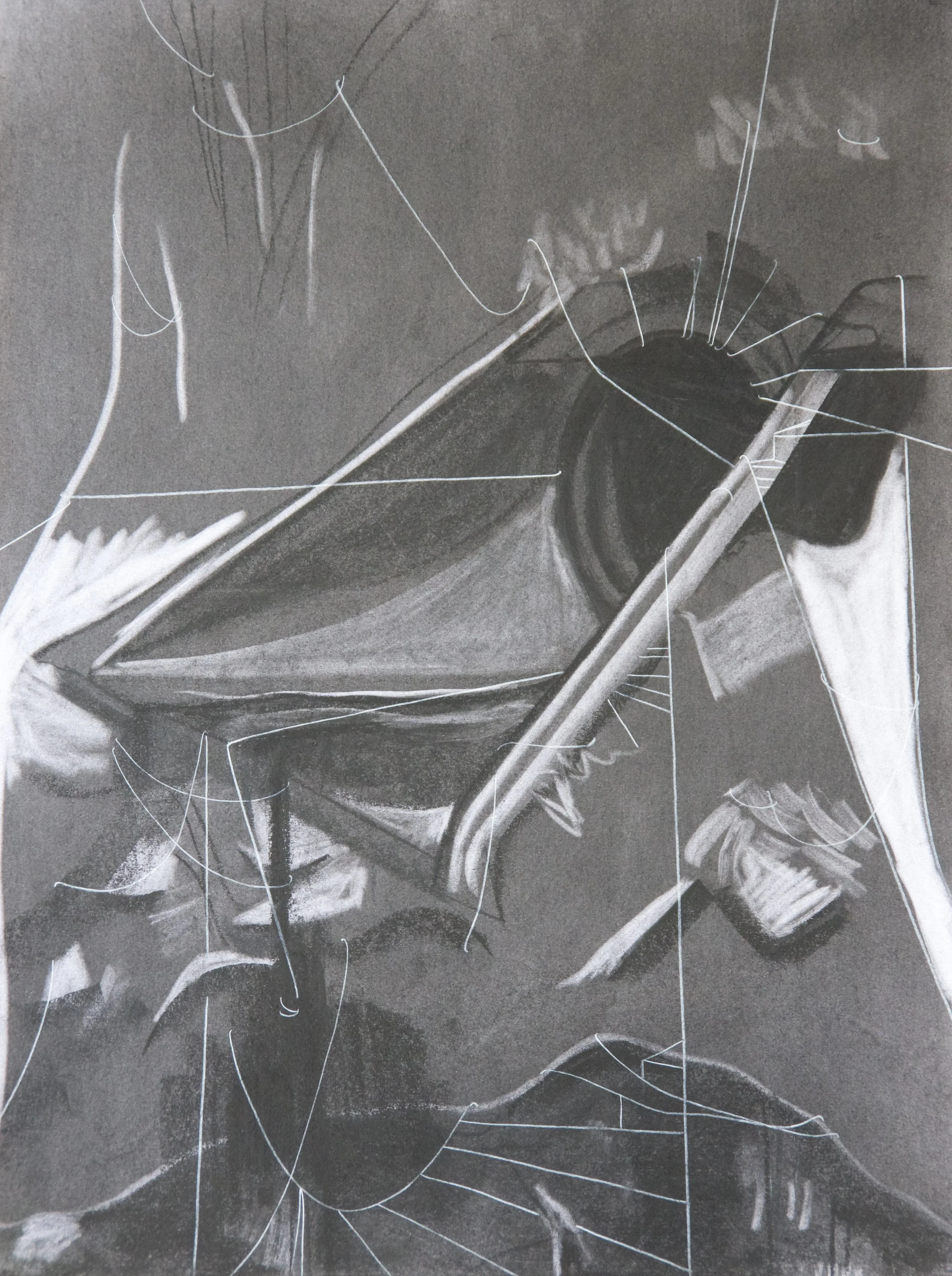 Storm Drain 1, chalk and charcoal on paper, 18" x 24"