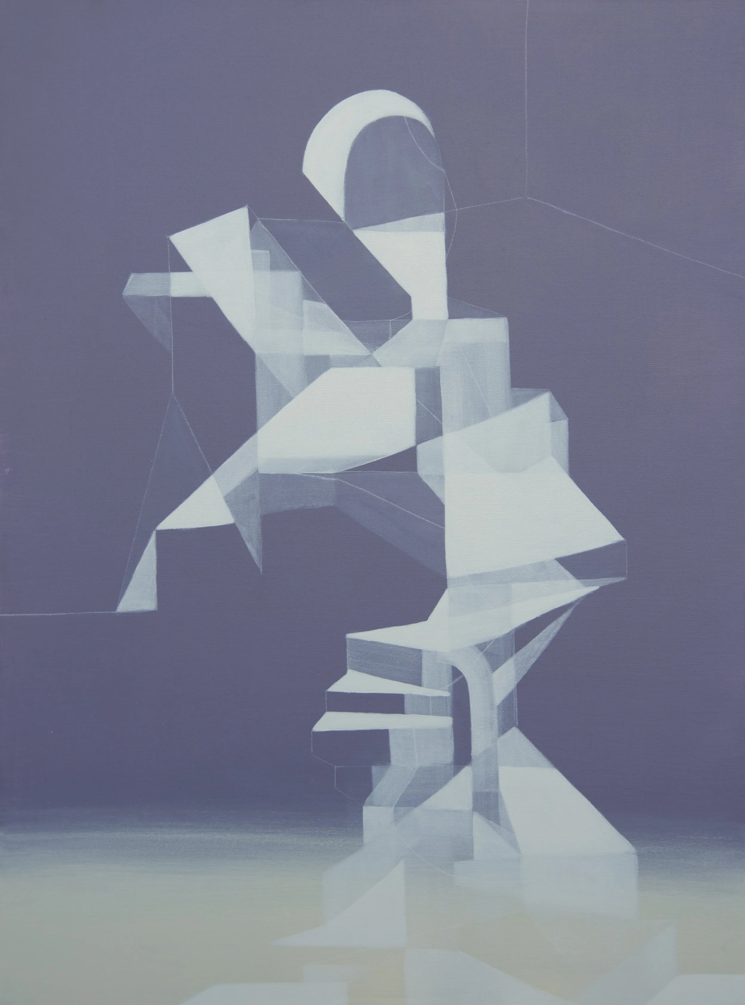 Fold diptych 2 Right, mixed media on canvas, 40" x 30"