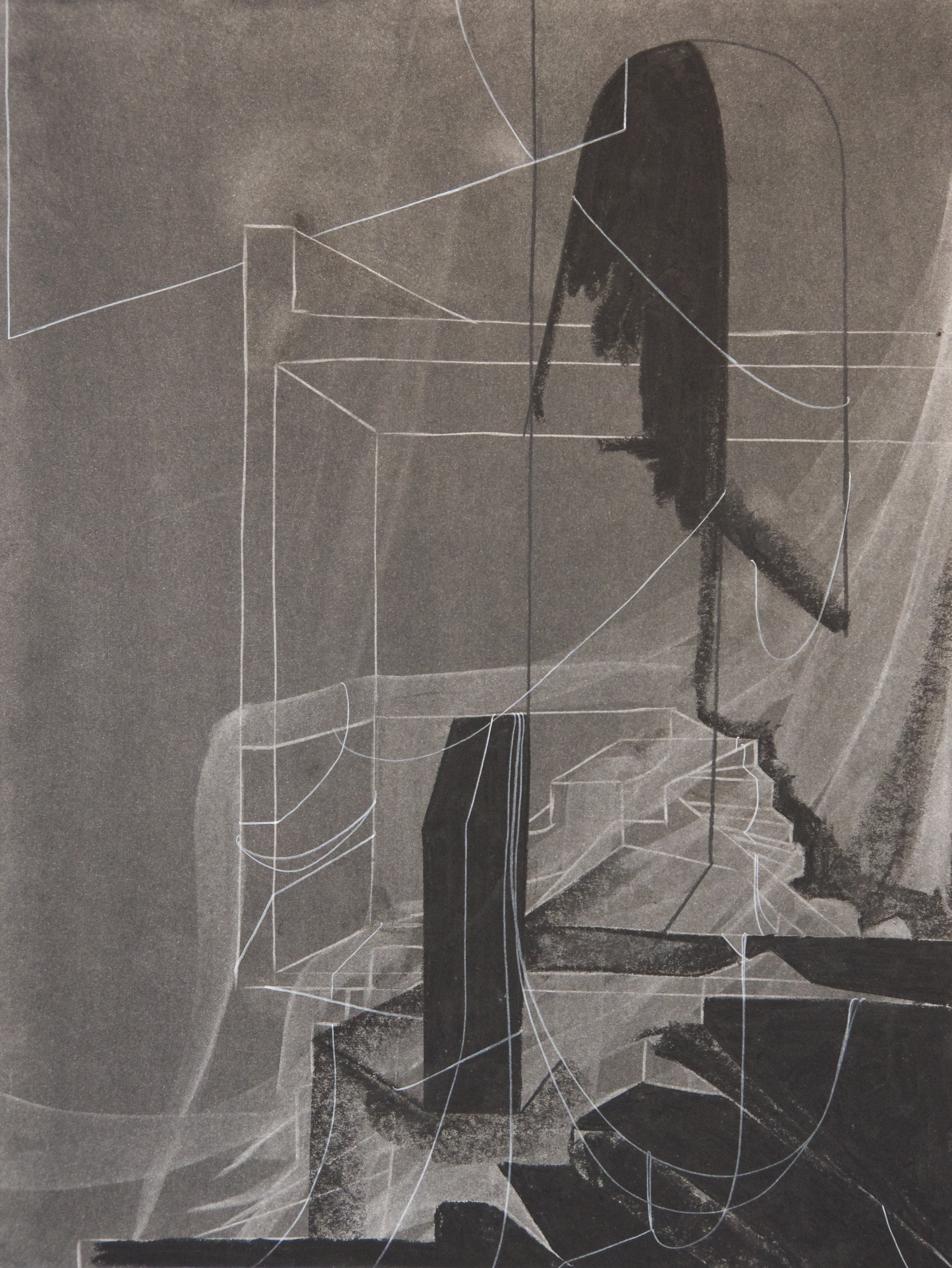 Trail Dust, chalk and charcoal on paper, 18" x 24"
