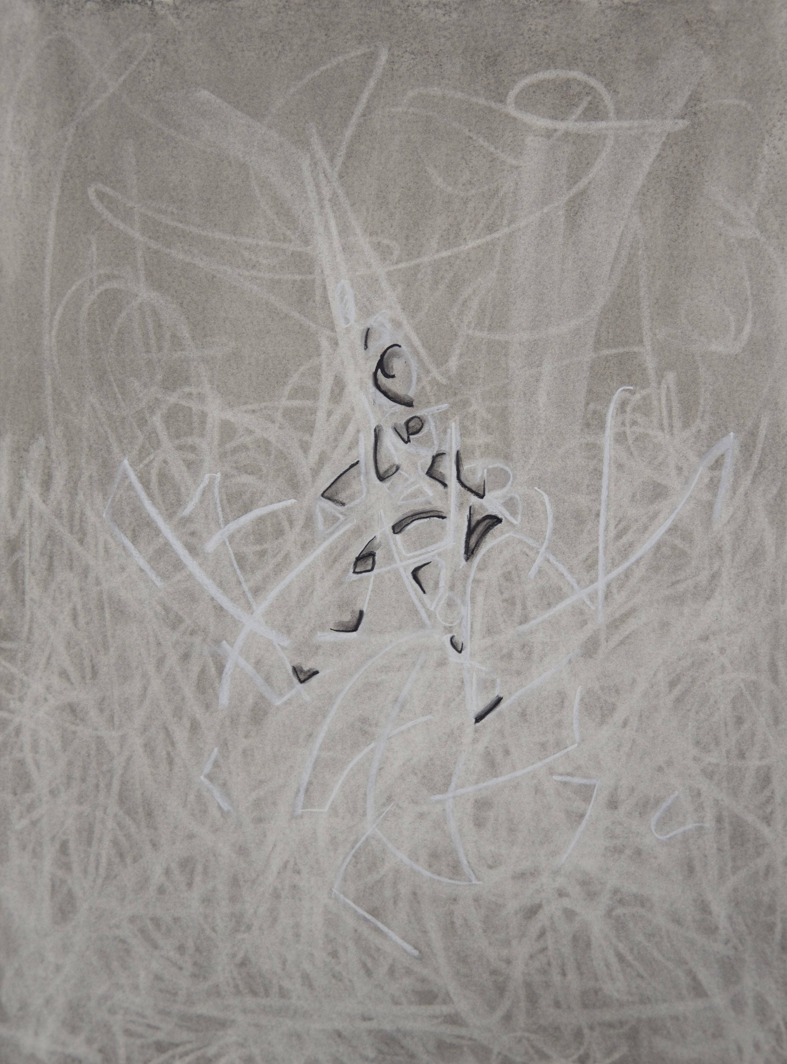 Detach, chalk and charcoal on paper, 18" x 24"