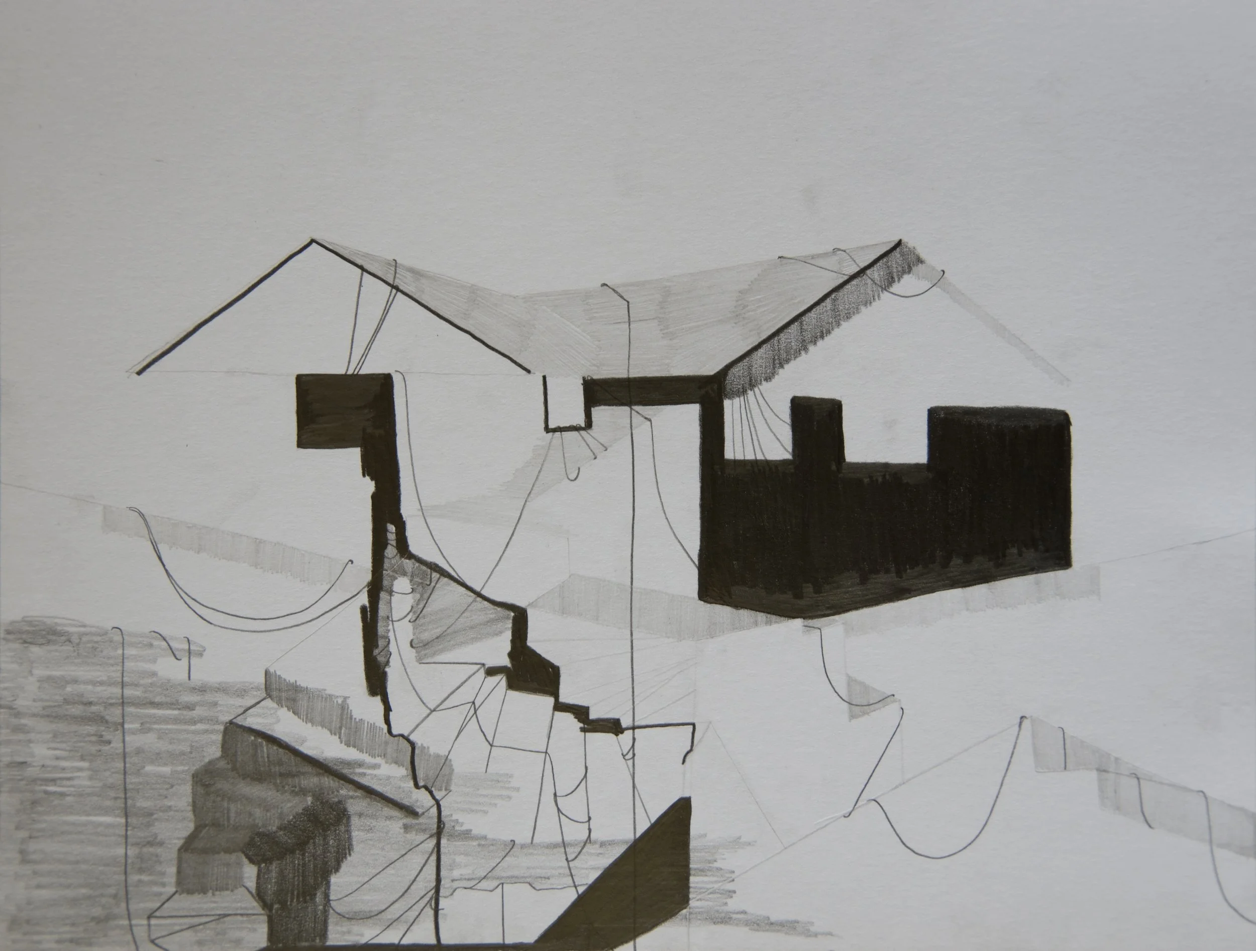 Motherboard, graphite on paper, 8" x 11" 