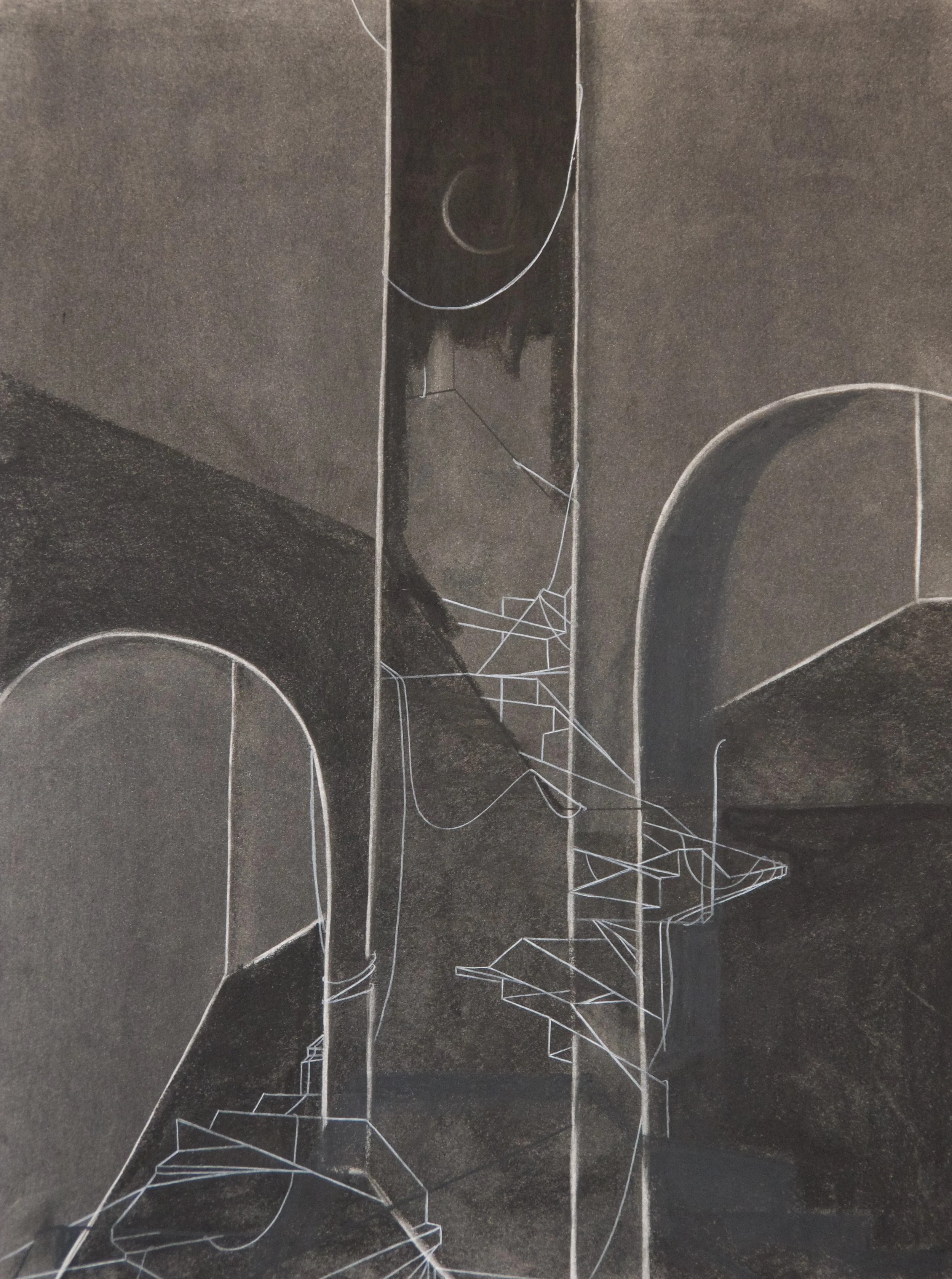 Latent Fuss, chalk and charcoal on paper, 18" x 24"