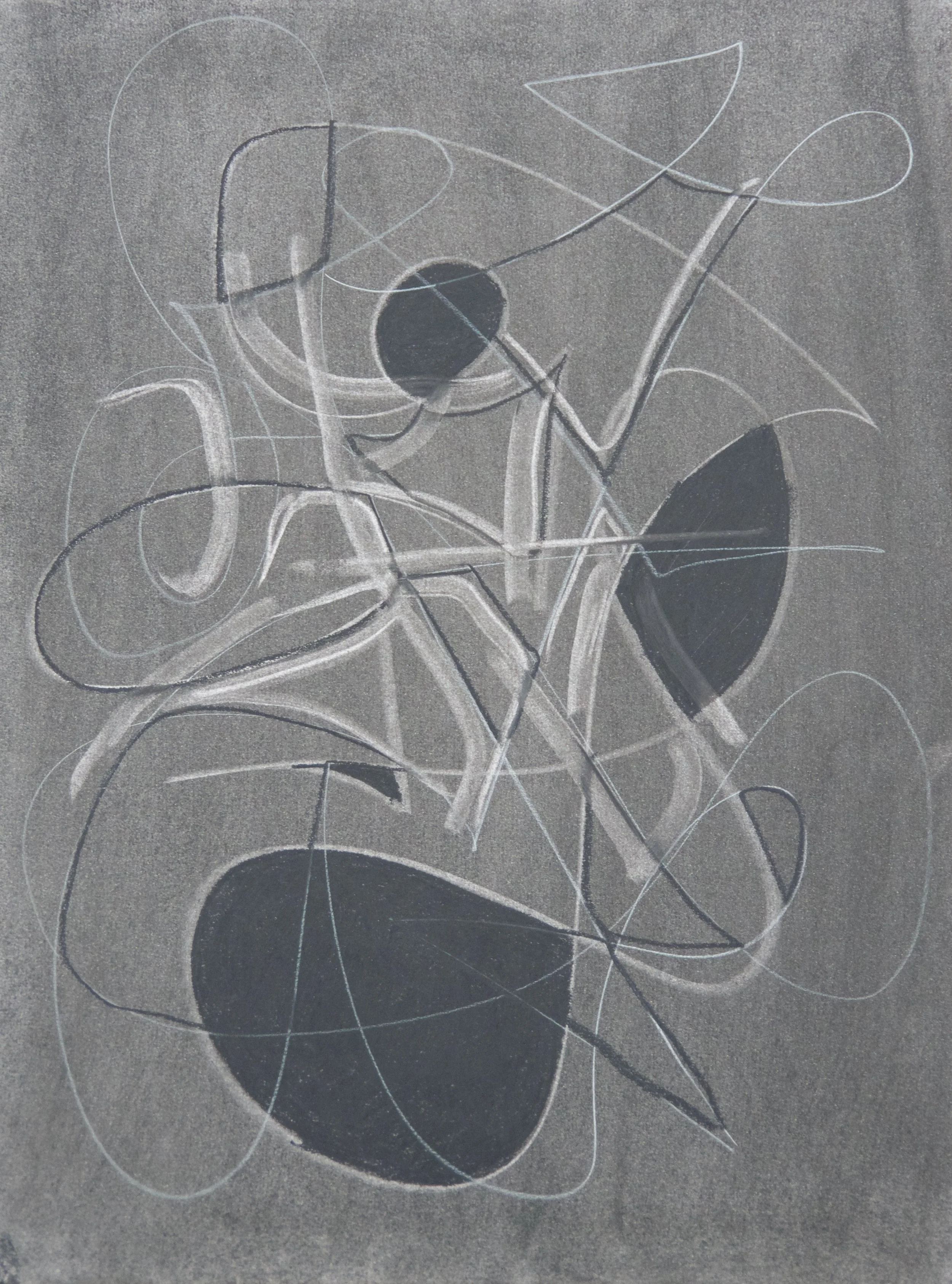 Guitar Strings And Bathwater, chalk and charcoal on paper, 18" x 24"