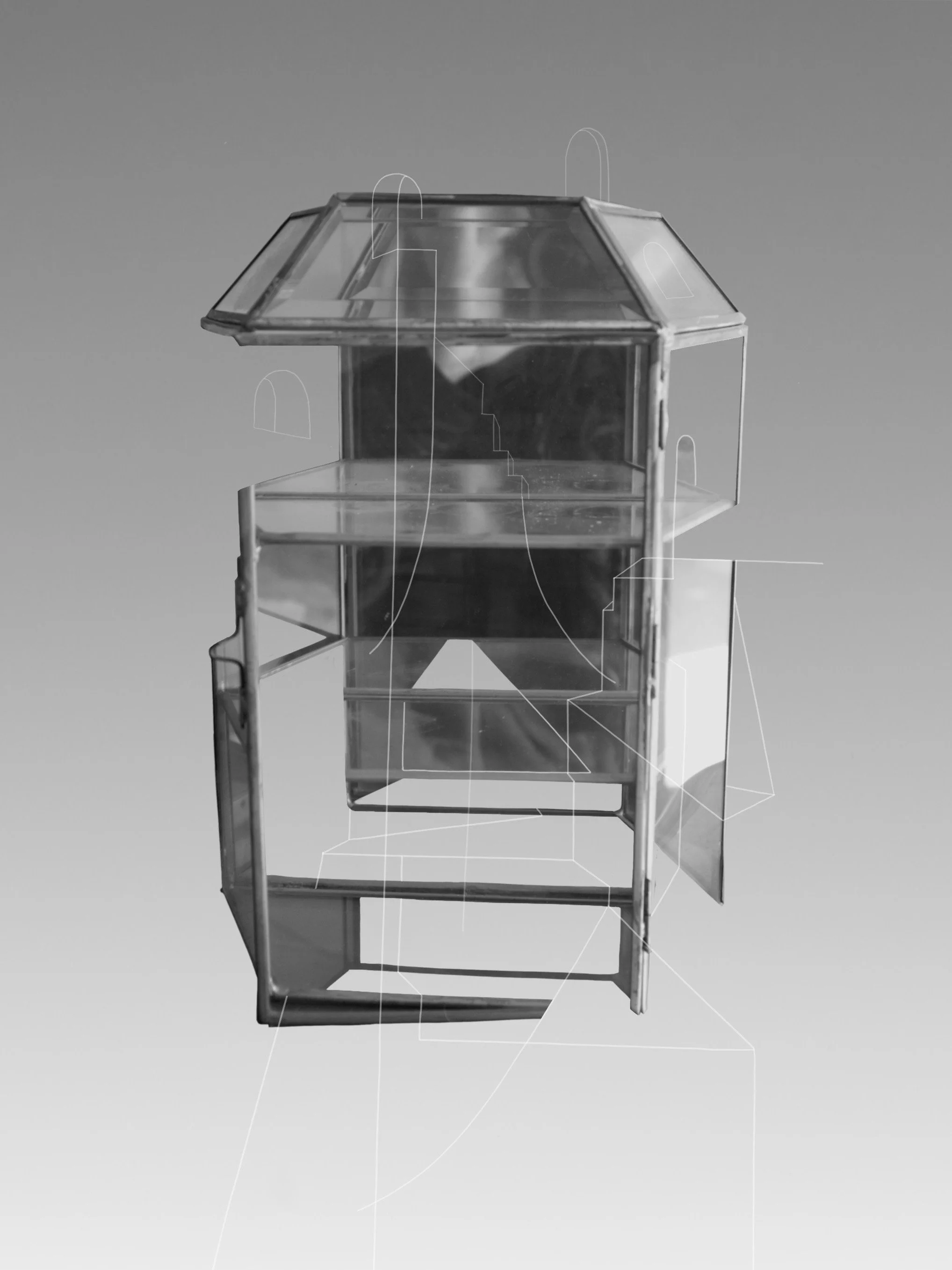 Glass Cabinets, digital collage
