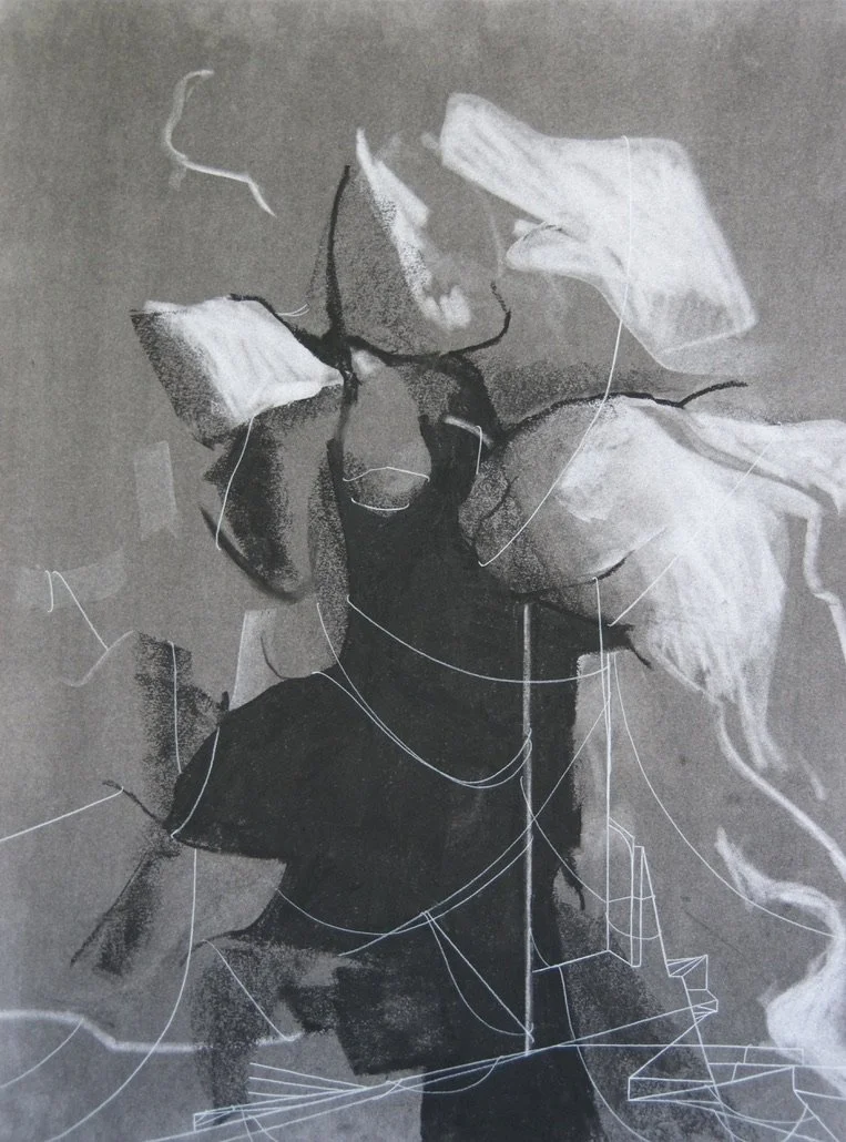 Theseus, chalk and charcoal on paper, 18" x 24"