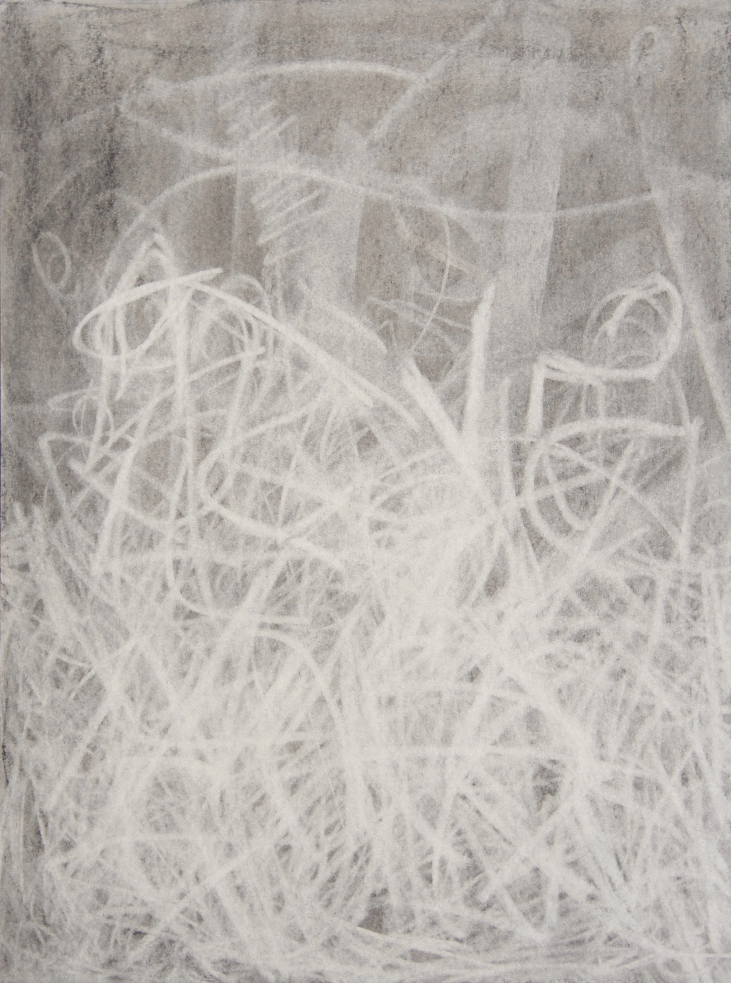 Returning, chalk and charcoal on paper, 18" x 24"