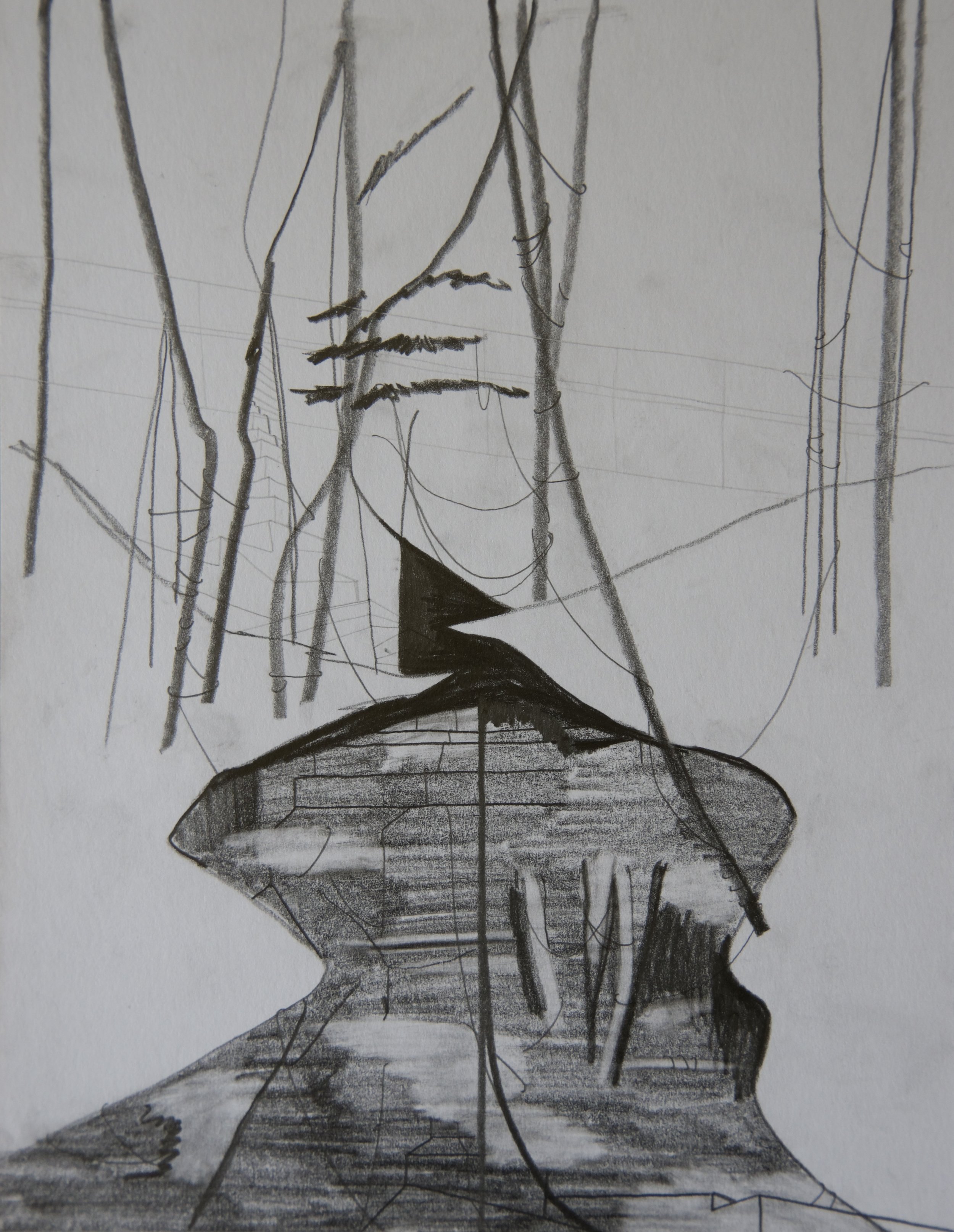 Memory Loom, graphite on paper, 8" x 11" SOLD