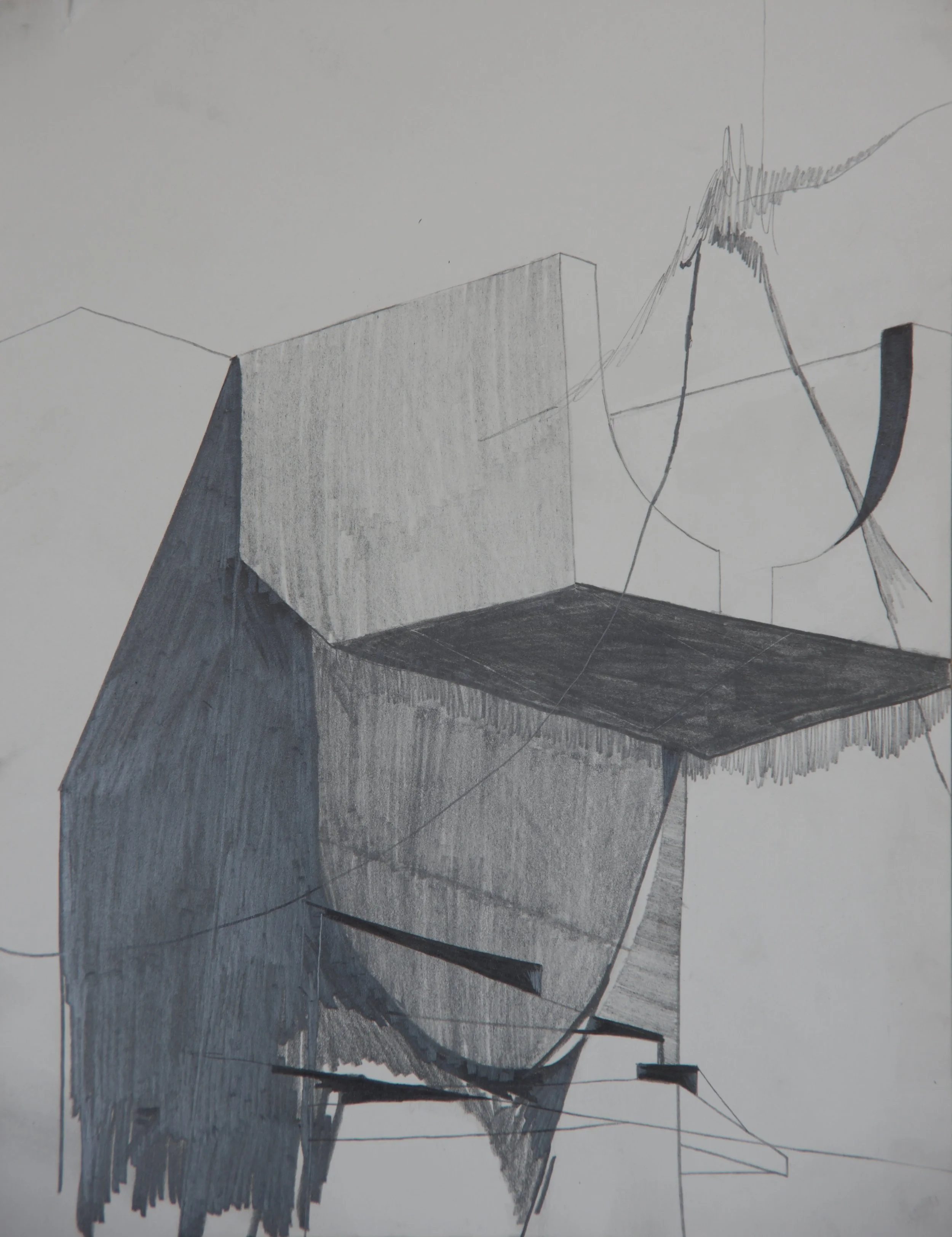 Shadow Shroud 4, graphite on paper, 8.5" x 11"