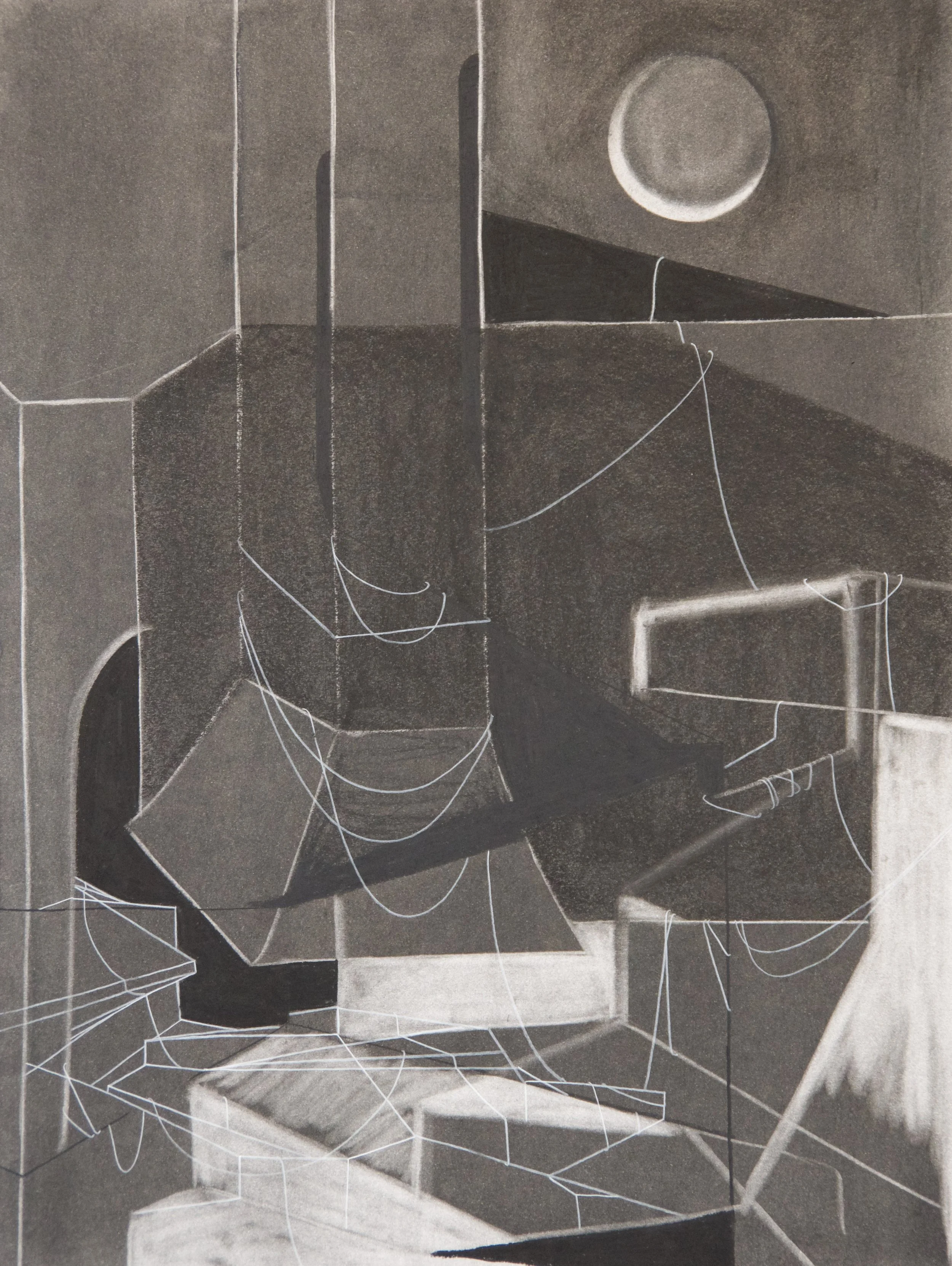 Cathedral Floor, chalk and charcoal on paper, 18" x 24"