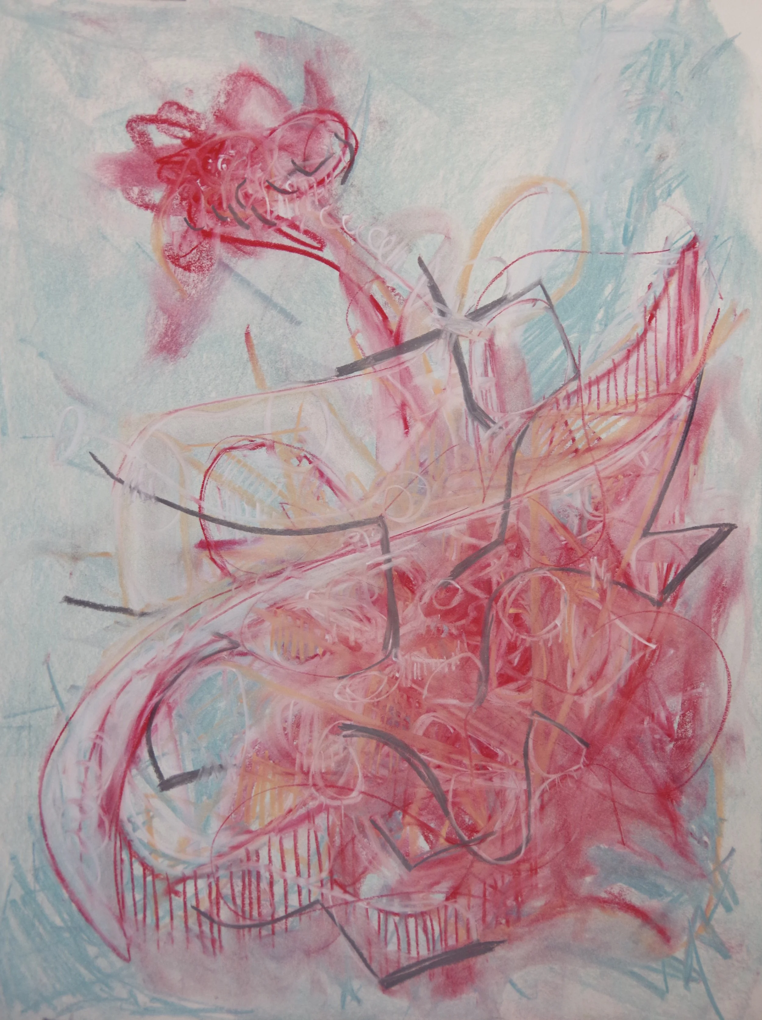 Sailing Home, chalk and charcoal on paper, 18" x 24"