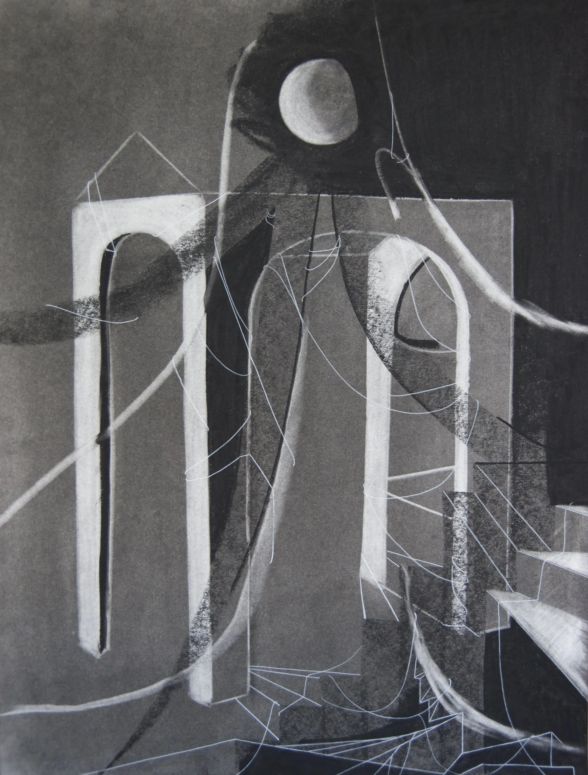 Umiltà, chalk and charcoal on paper, 18" x 24"