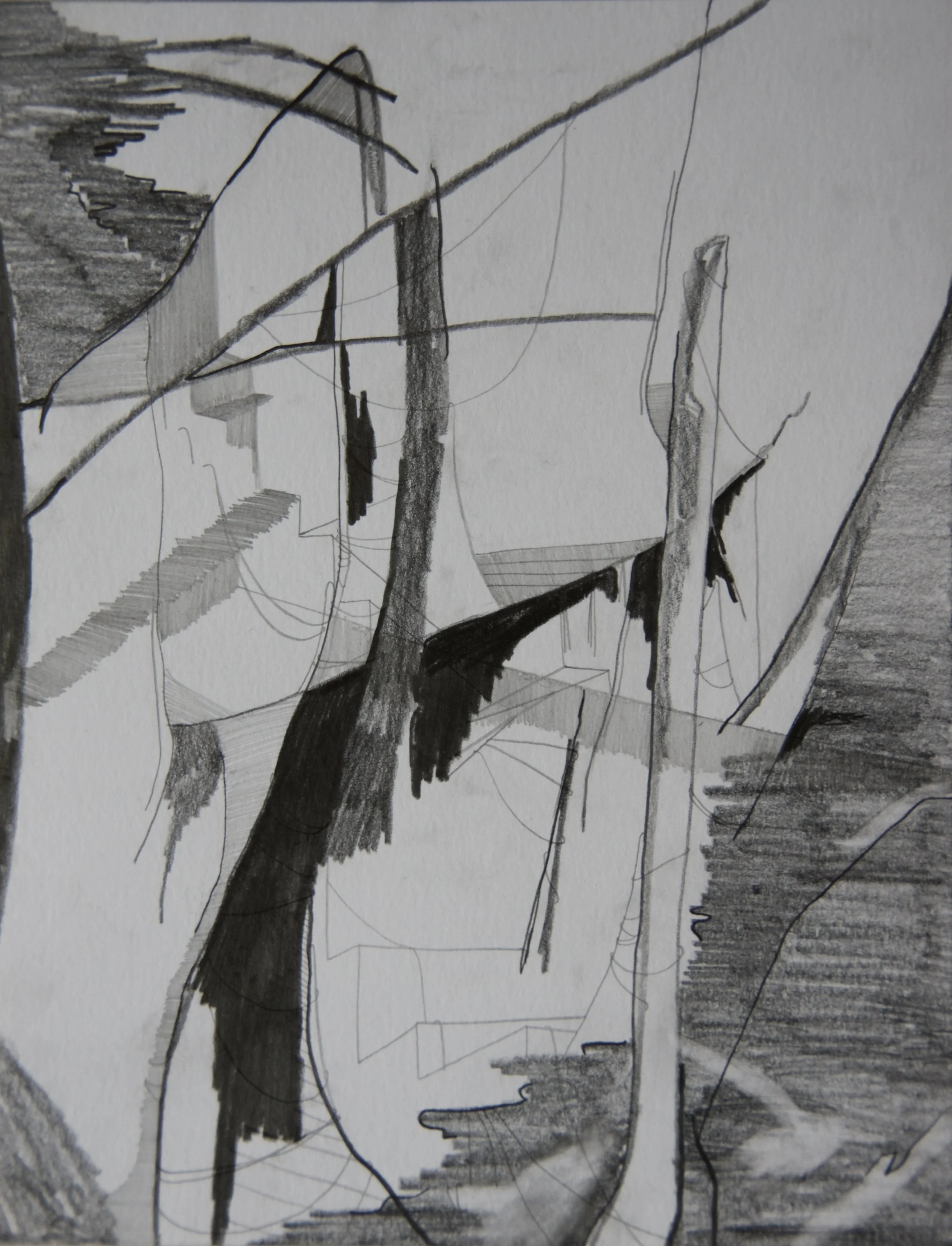 Draped, graphite on paper, 8" x 11" 