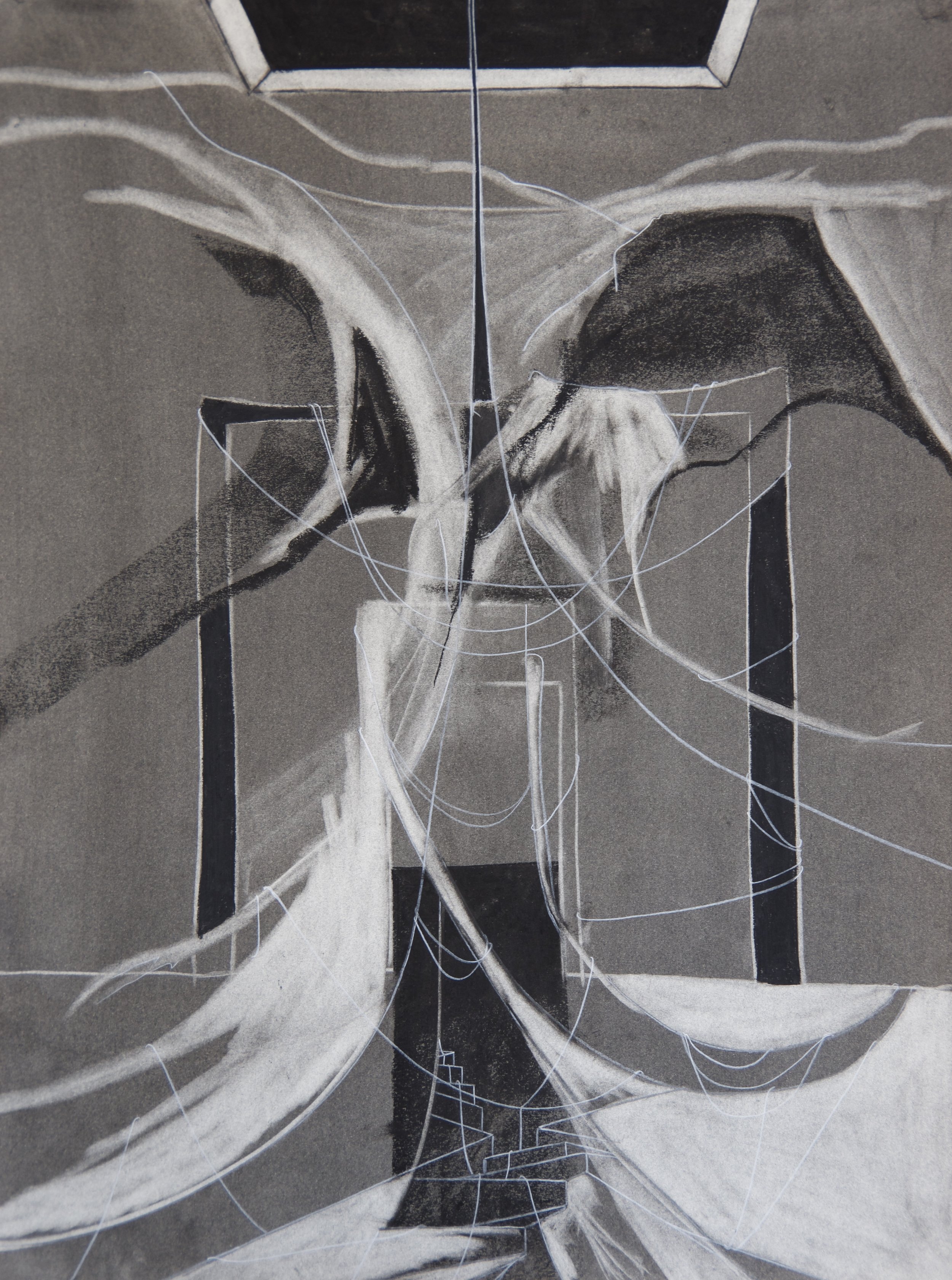 Clavicle, chalk and charcoal on paper, 18" x 24"