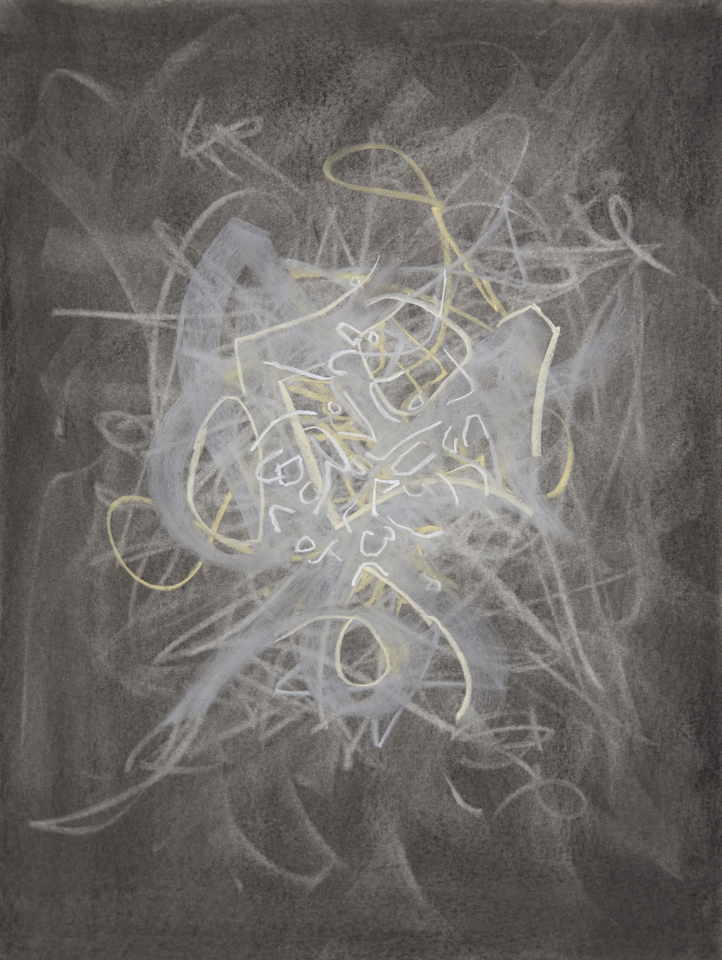 Cavity, chalk and charcoal on paper, 18" x 24"