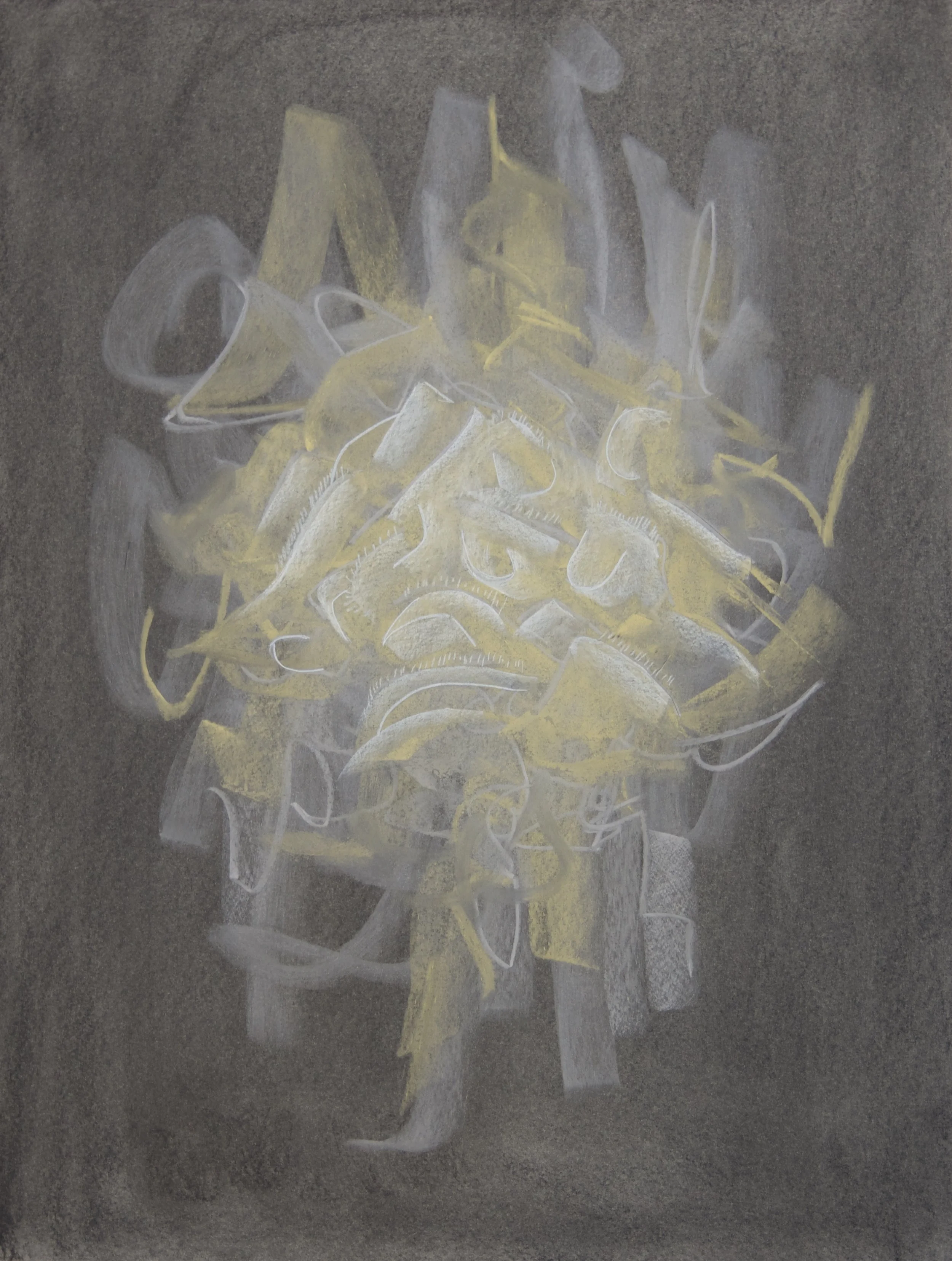 Sundial, chalk and charcoal on paper, 18" x 24" SOLD