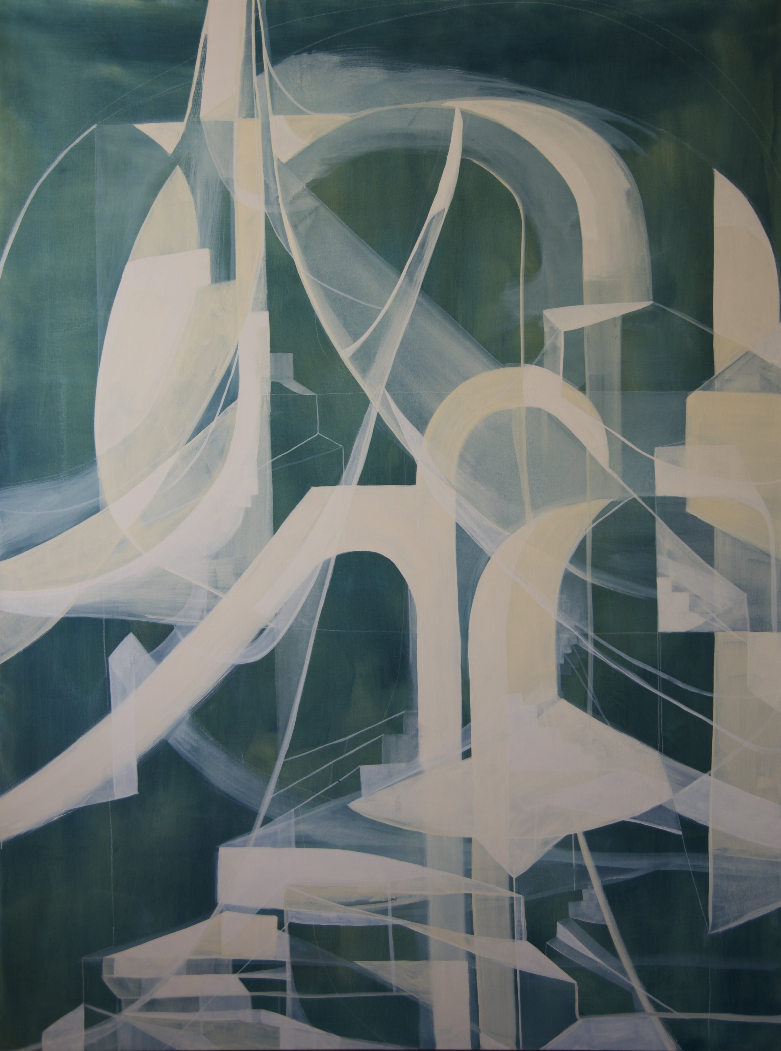 Shroud diptych Left, mixed media on canvas, 60" x 80"