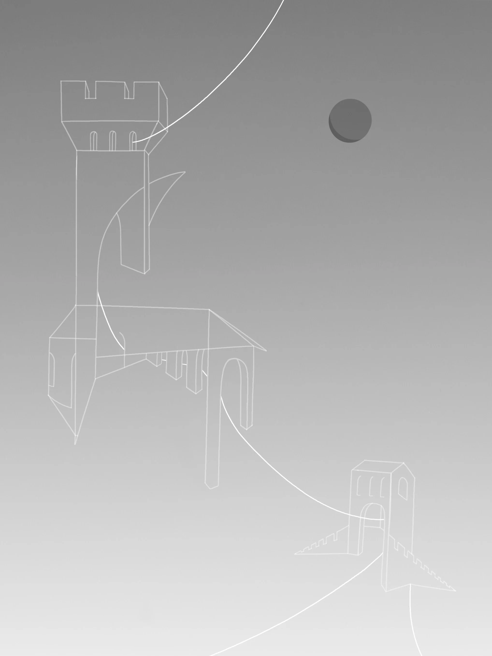Landscapes, digital drawing