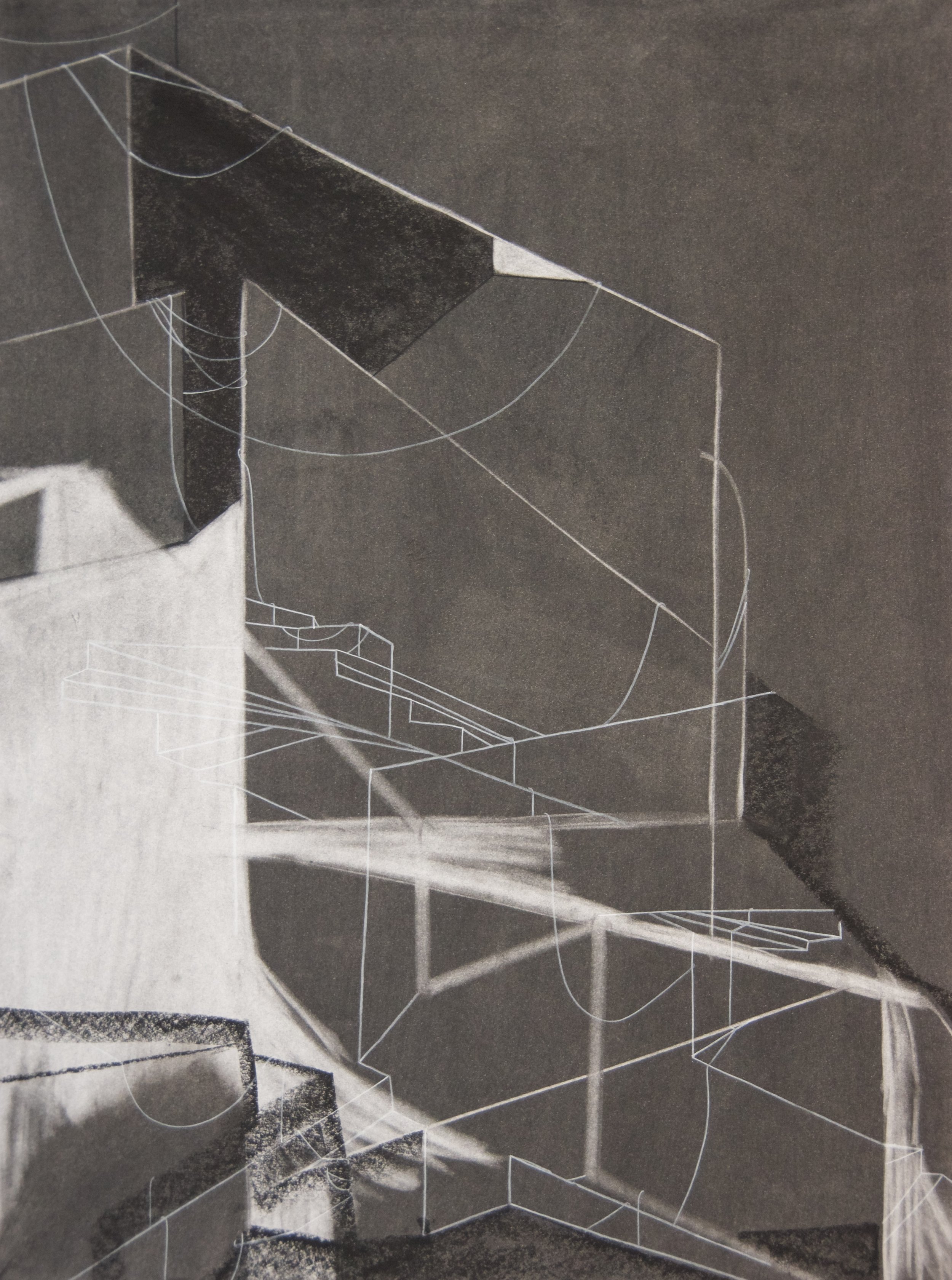 RLVAIR1, chalk and charcoal on paper, 18" x 24"