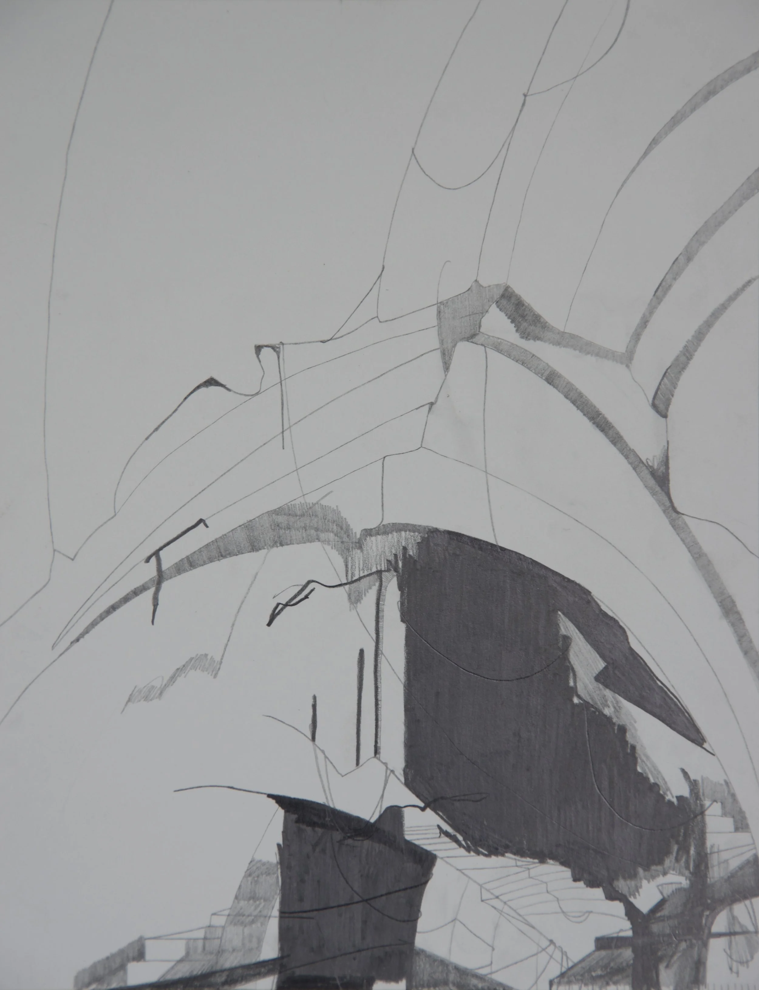 Cosanti 2, graphite on paper, 8.5" x 11" 