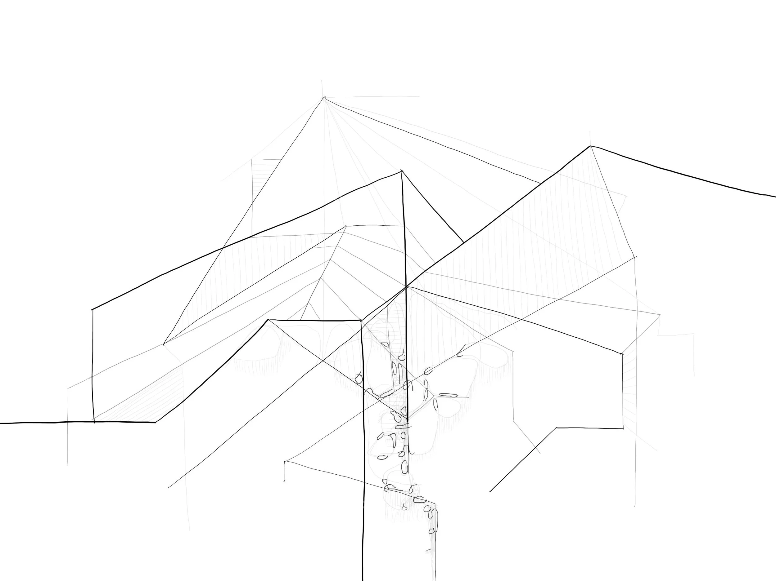 Study Of A Shed, digital drawing