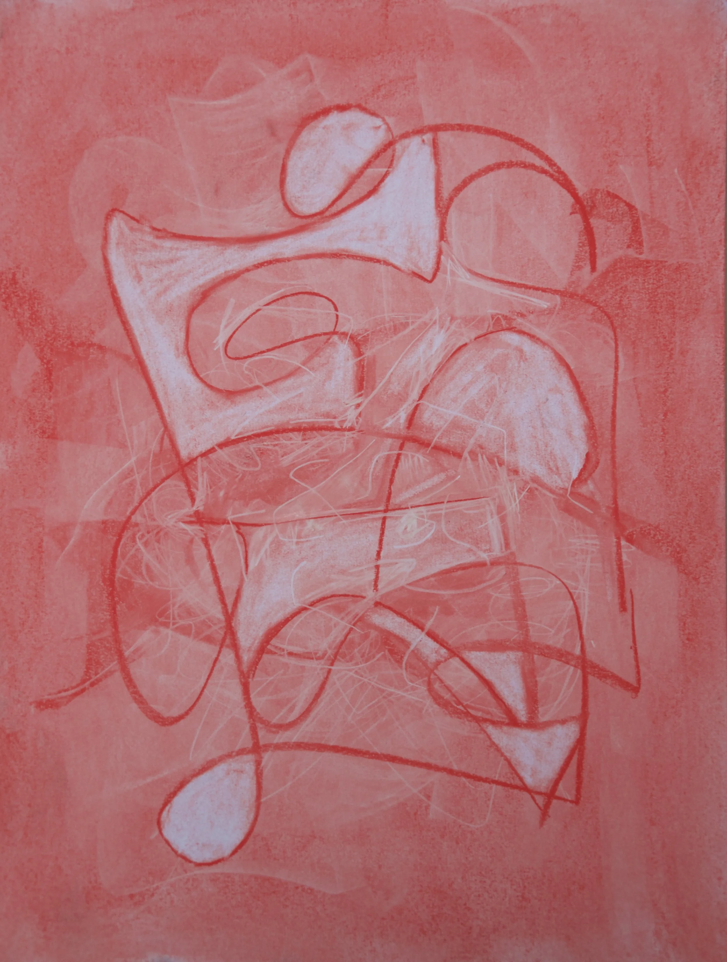 Loathe Letters, chalk and charcoal on paper, 18" x 24"