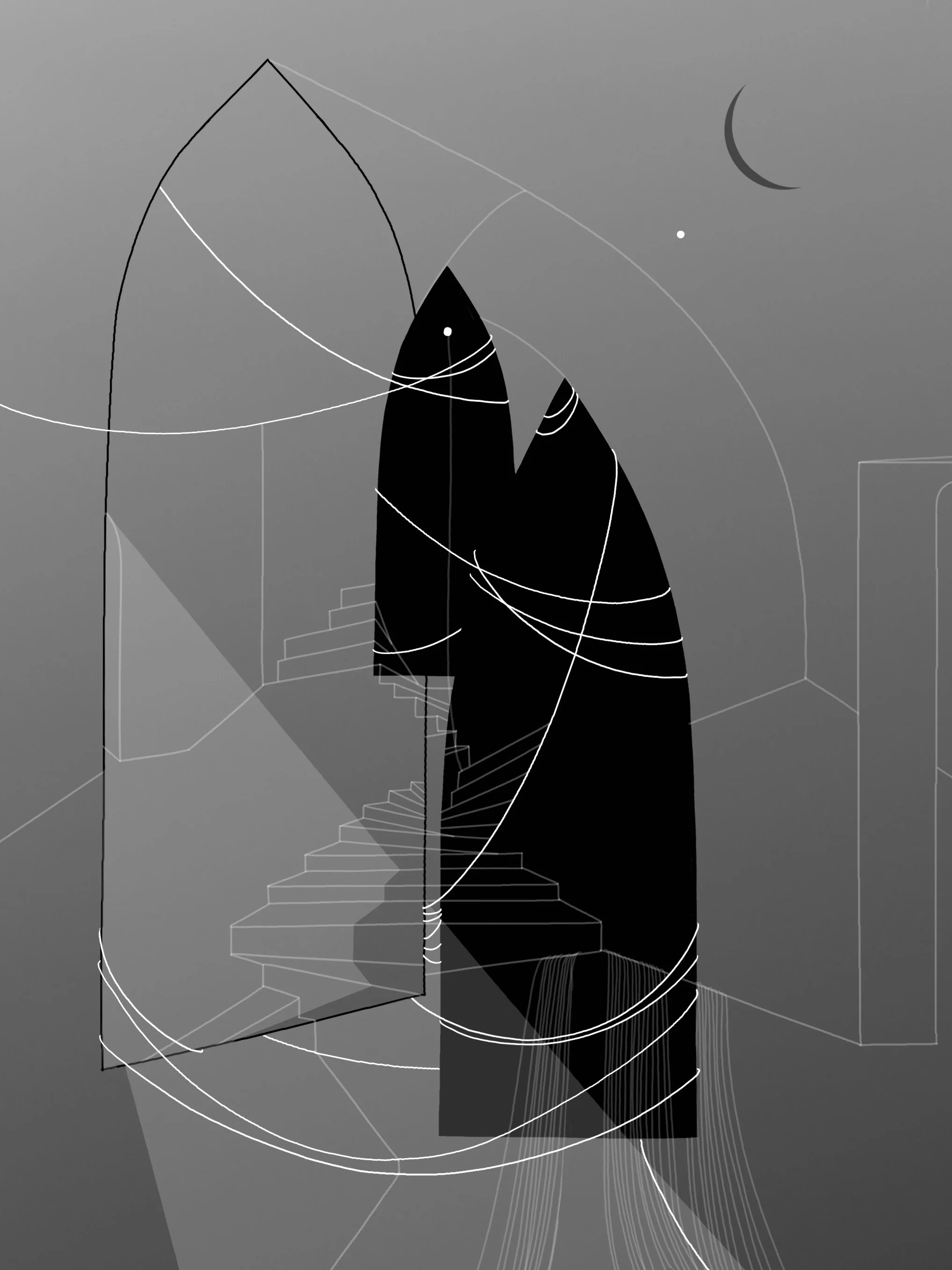 5 Pointed, digital drawing