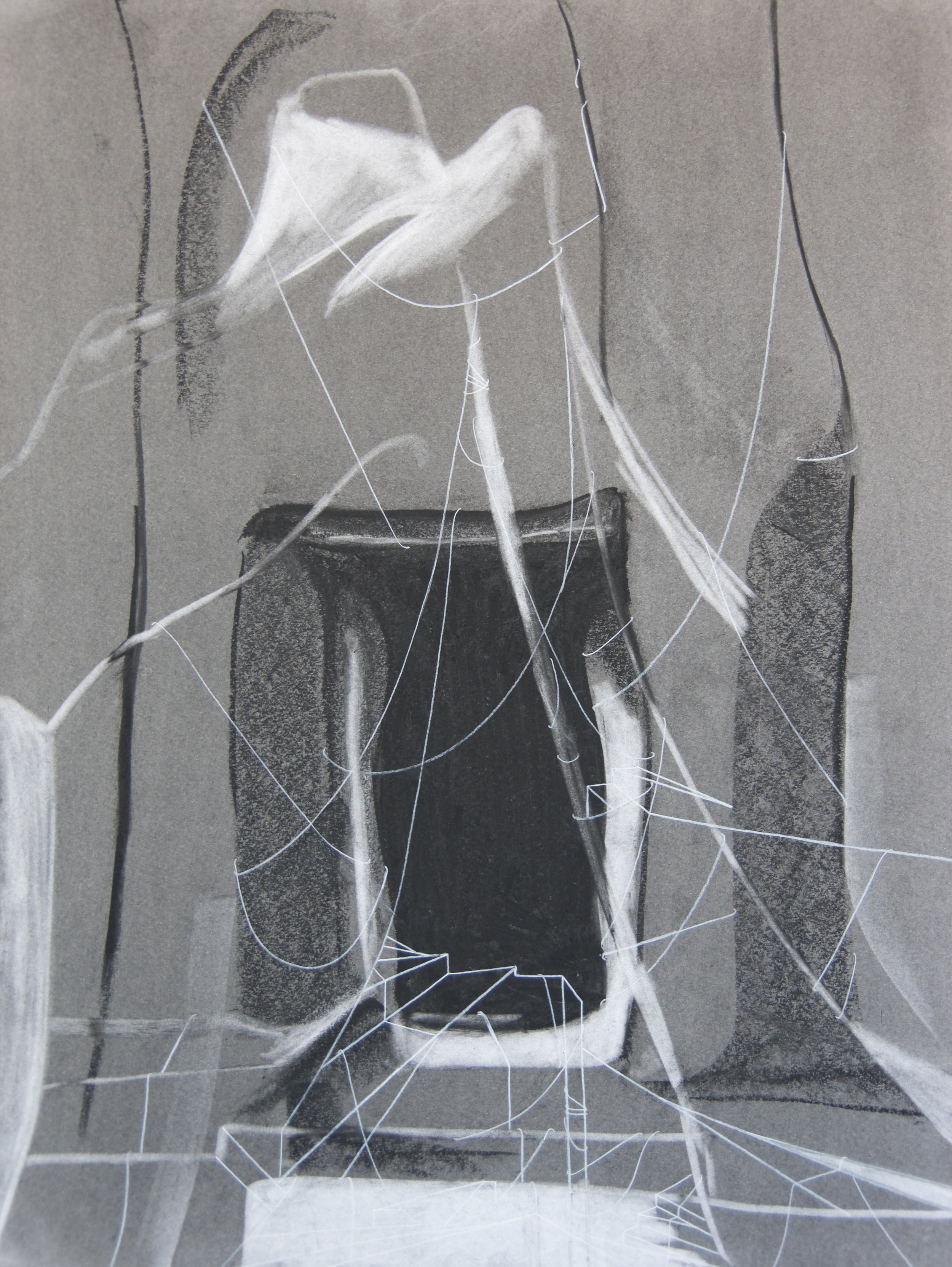 Djenne, chalk and charcoal on paper, 18" x 24"