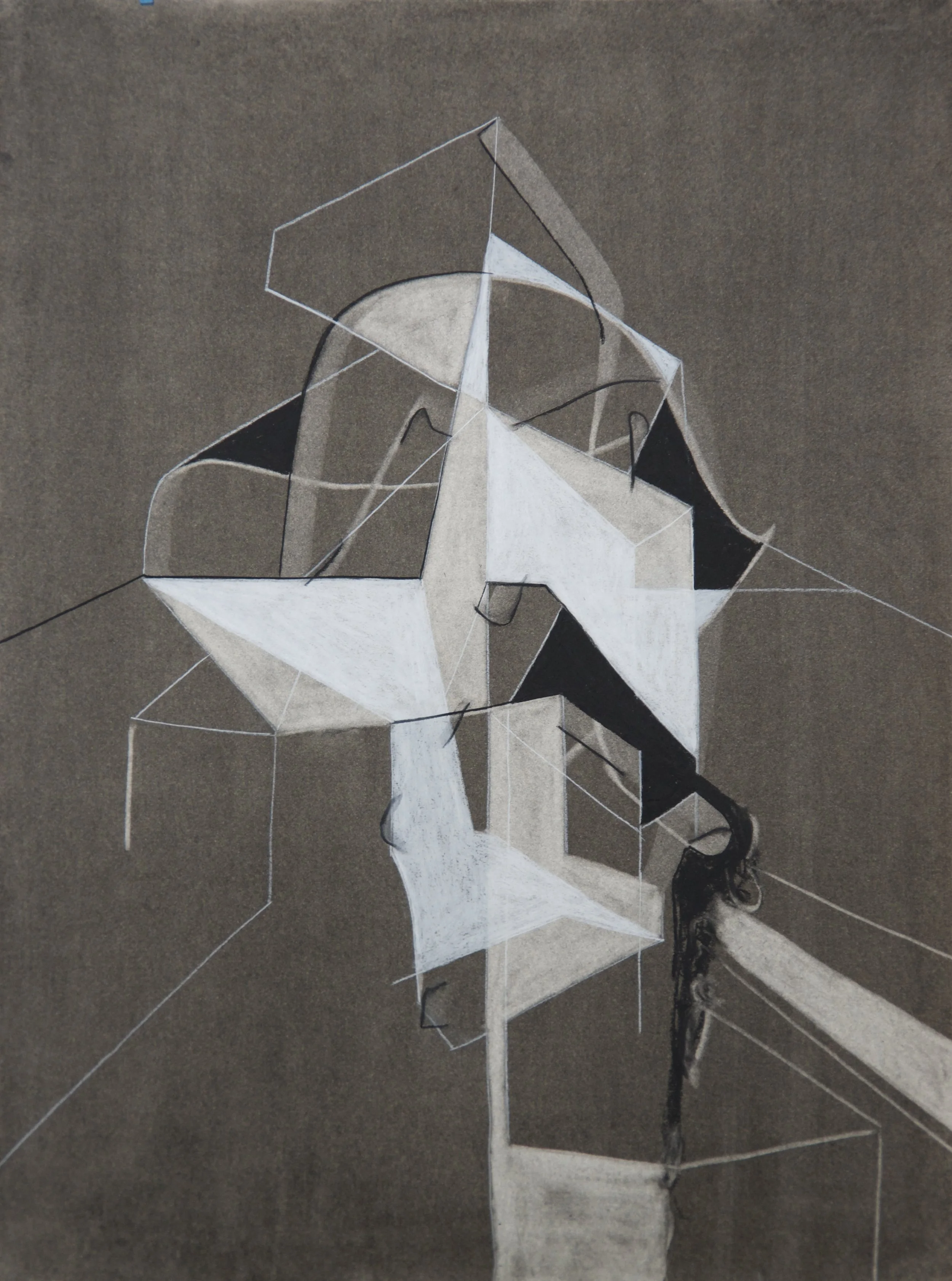 Recurring, chalk and charcoal on paper, 18" x 24"