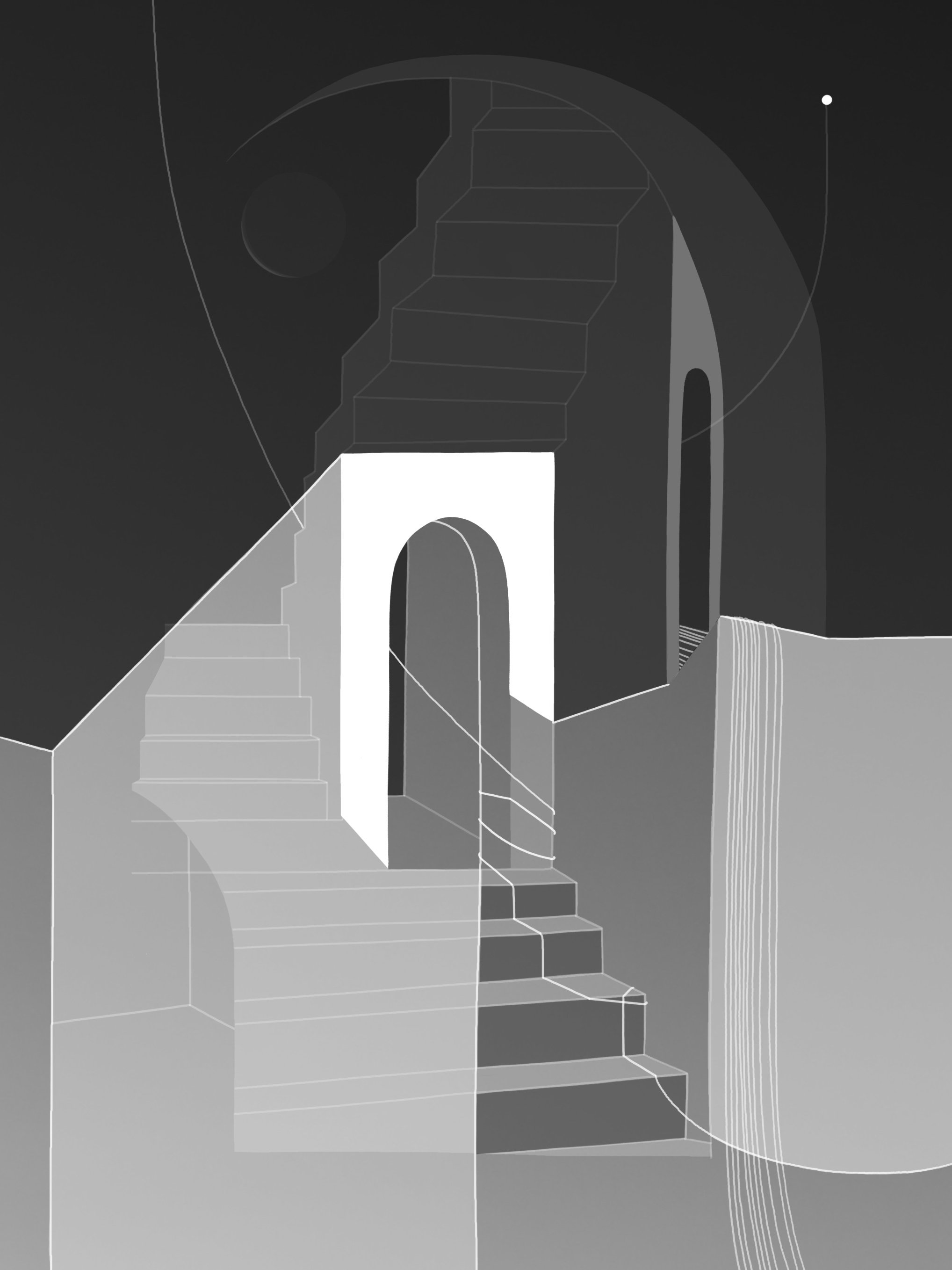 Veiled Places, digital drawing