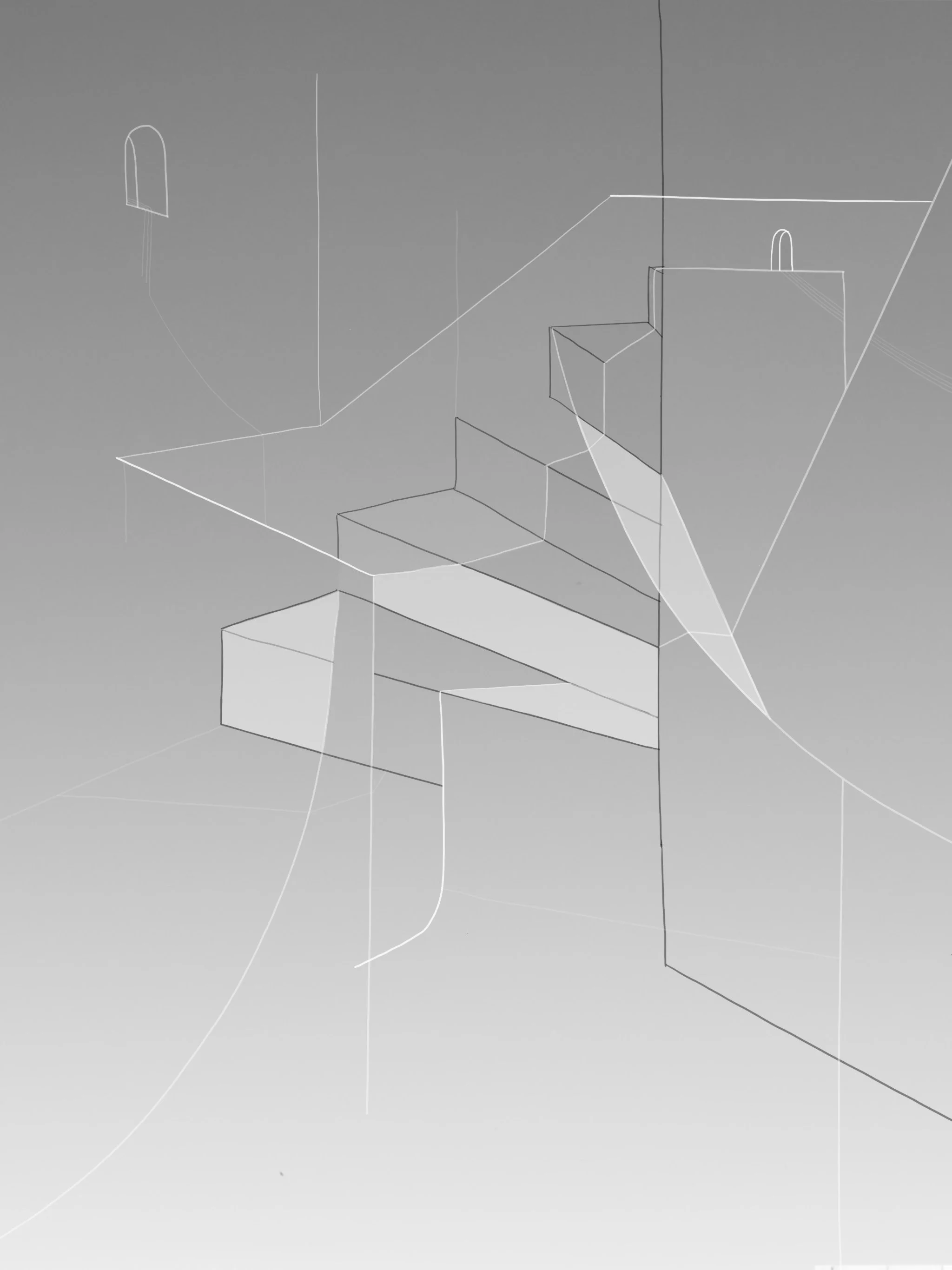 Stairwells, digital drawing