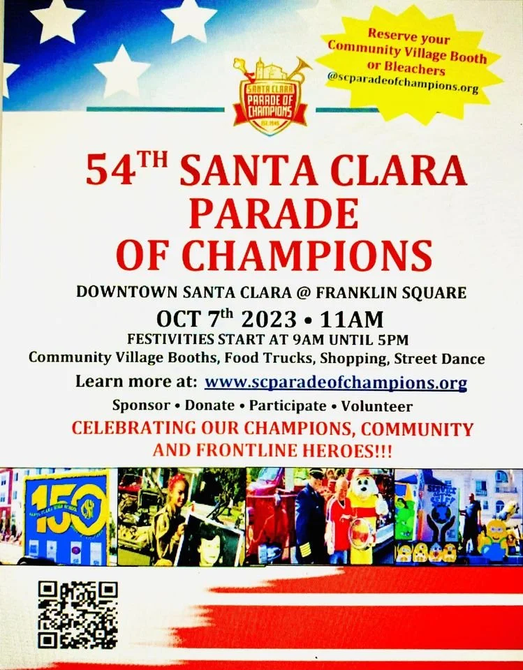 Thank you for your Generosity! We can’t wait to see you at the Santa Clara Parade of Champions on October 7th